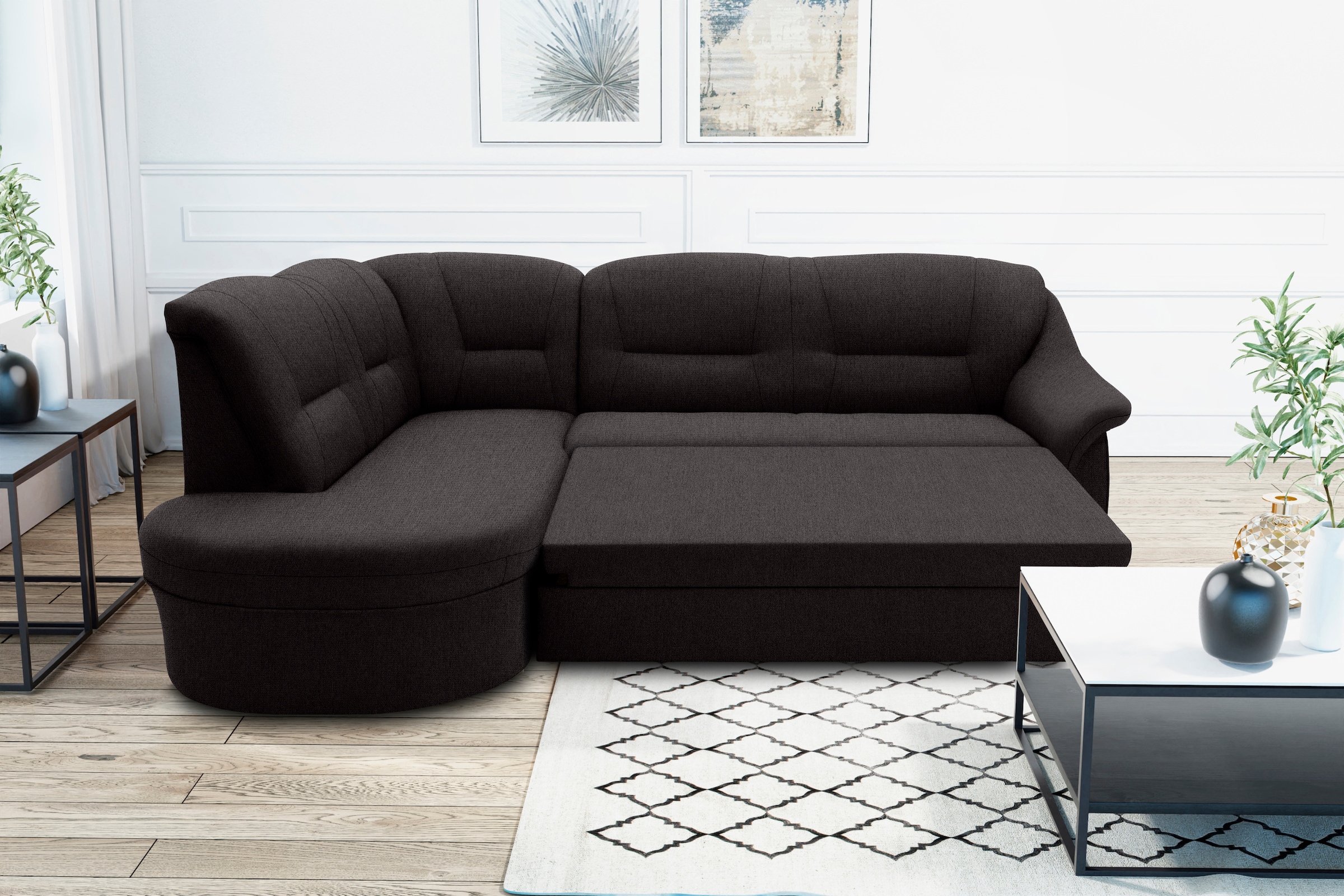 DOMO collection Ecksofa »Faenza für kleine Räume, Stellmaße 232,176cm, komf günstig online kaufen