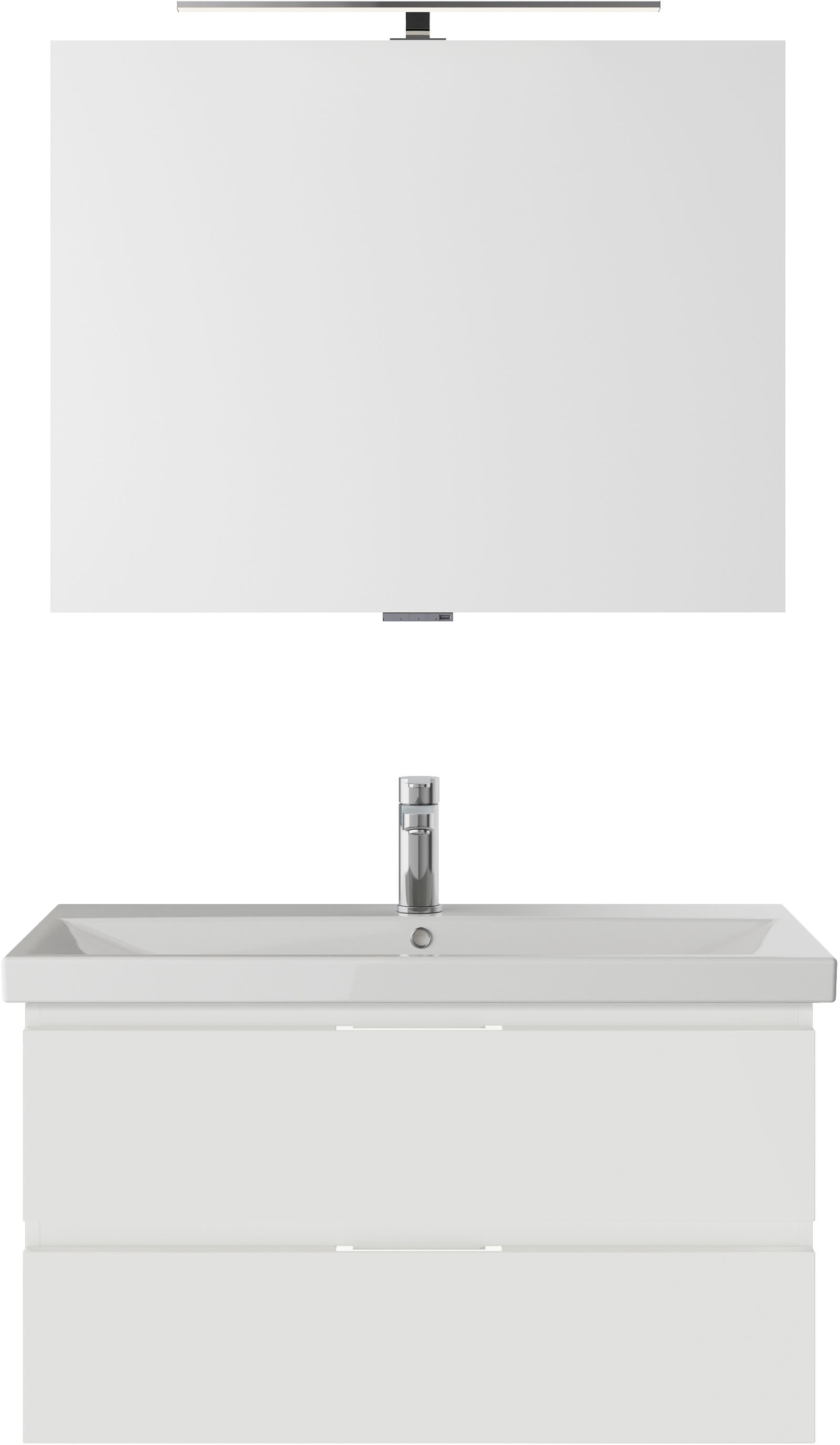 Saphir Badmöbel-Set »Serie 4035 2-teilig, Keramikwaschtisch mit LED-Spiegel günstig online kaufen