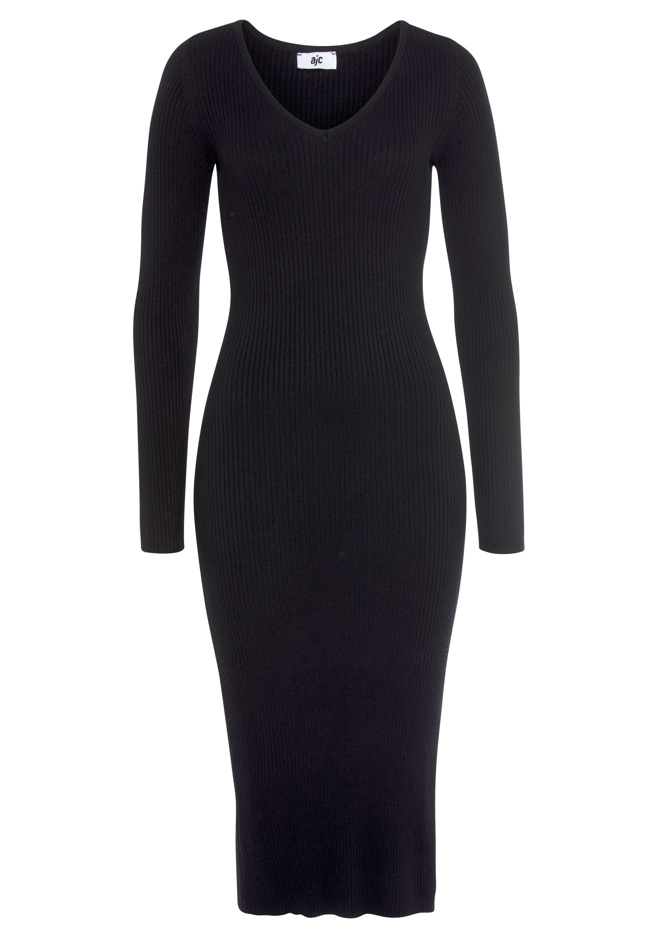 AJC Strickkleid, festlicher Anlass, wadenlang, figurbetont, aus Viskosemischung