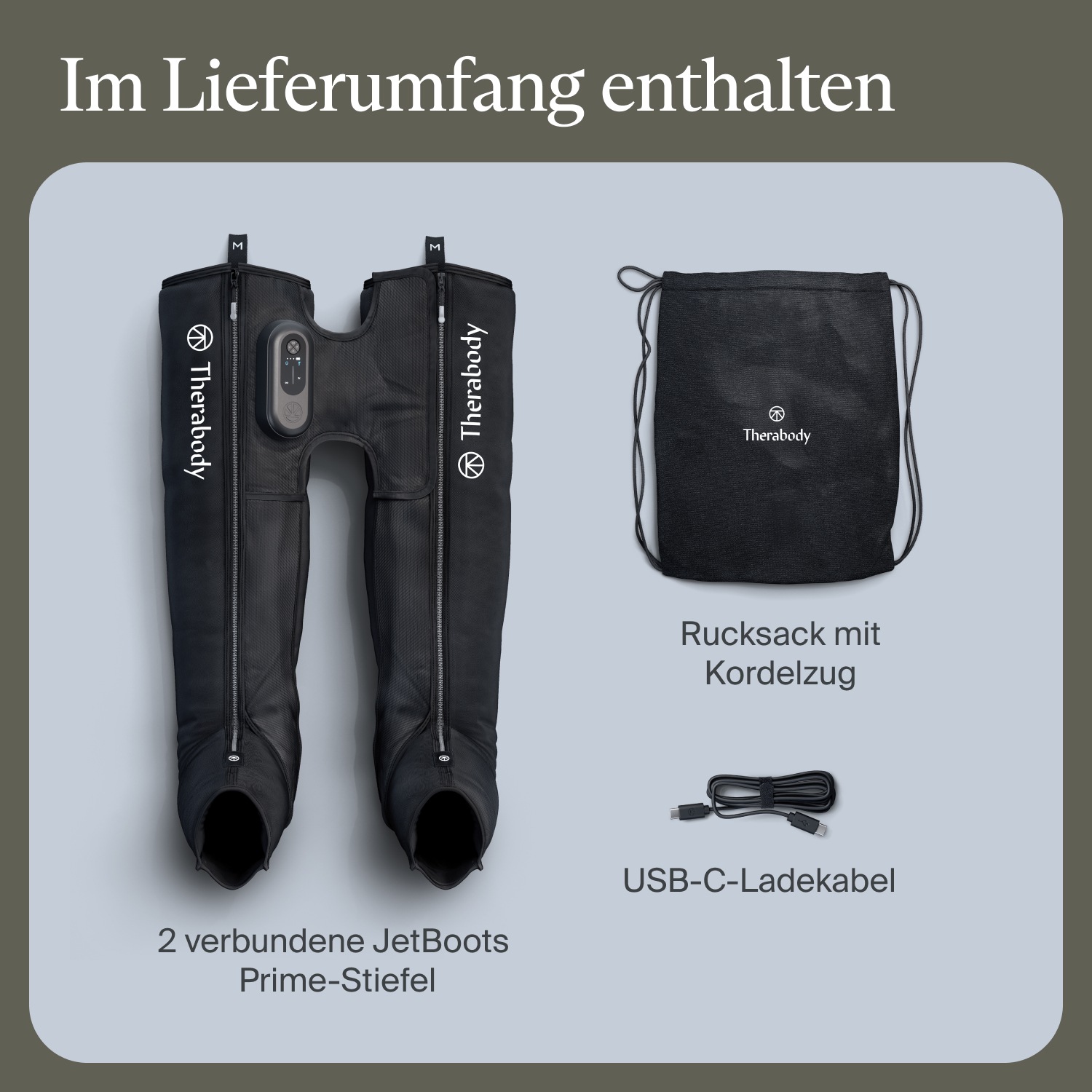 Therabody Massagegerät »Gr. M, RecoveryAir JetBoots Prime Kompressions-Stiefel, Medium«, lindert Muskelschmerz, fördert Regeneration, Leistung, Flexibilität