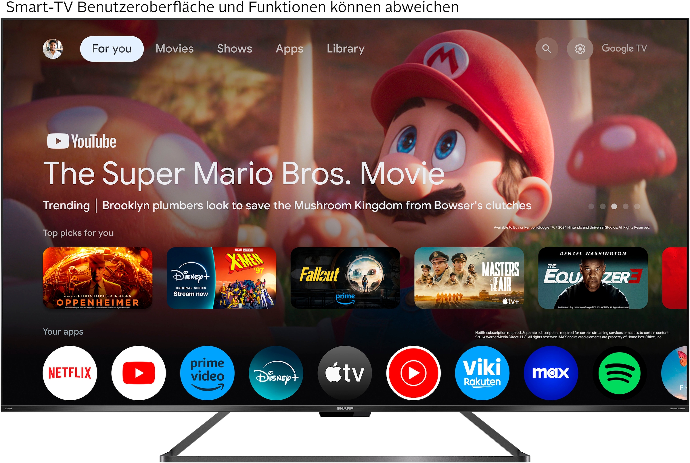 Sharp QLED-Fernseher »4T-C65GRx«, 4K Ultra HD, Google TV