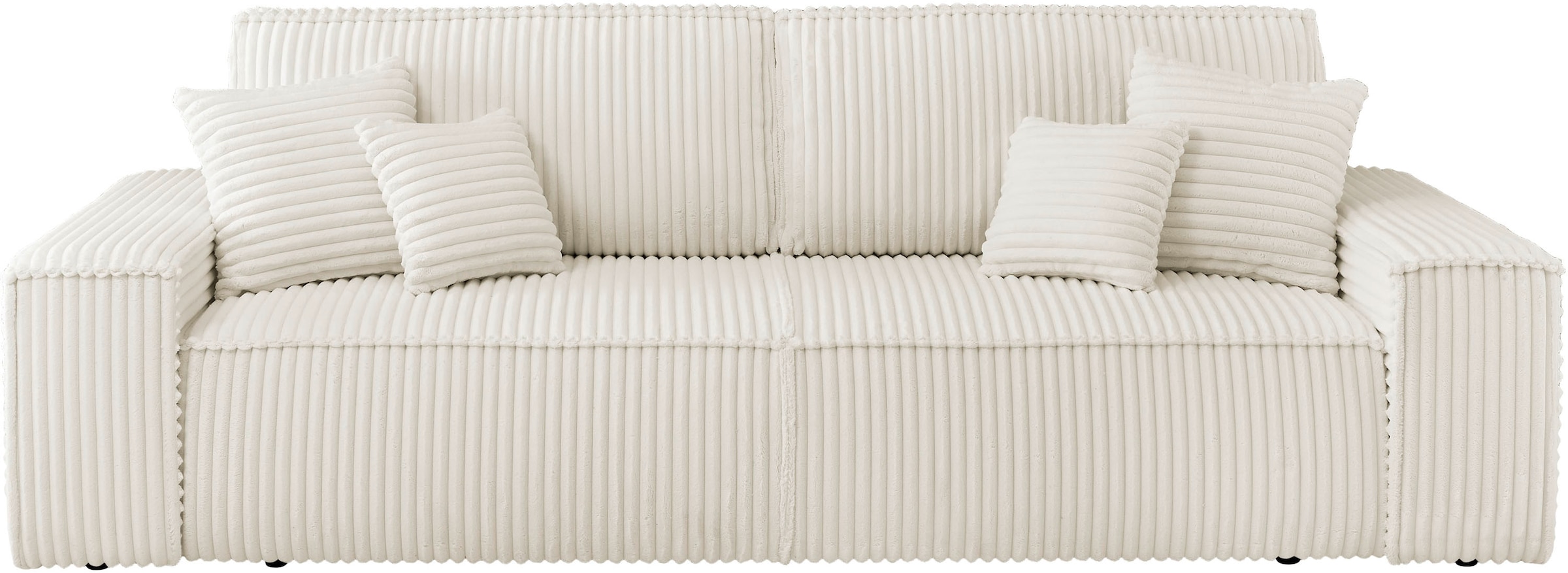 andas 3-Sitzer »FINNLEY Schlafsofa 257 cm, Schlaffunktion mit Bettkasten (200/136cm)«, in Aqua Clean-Bouclé, Struktur fein u. Cord