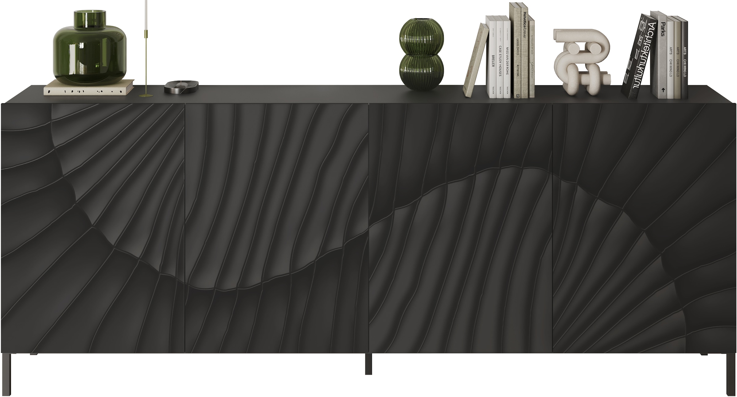 INOSIGN Sideboard »Snake Breite 241 cm, moderne Kommode mit 4 Türen«, Anrichte mit viel Stauraum, Front mit besonderem Siebdruck