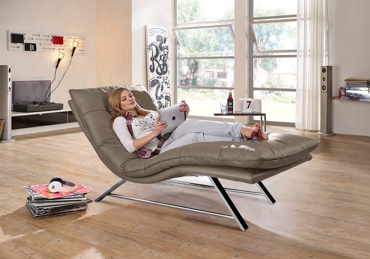 W.SCHILLIG Relaxliege »daily dreams«, in Waffelkissen-Optik, wahlweise mit Motor, Kufengestell, in 2 Breiten