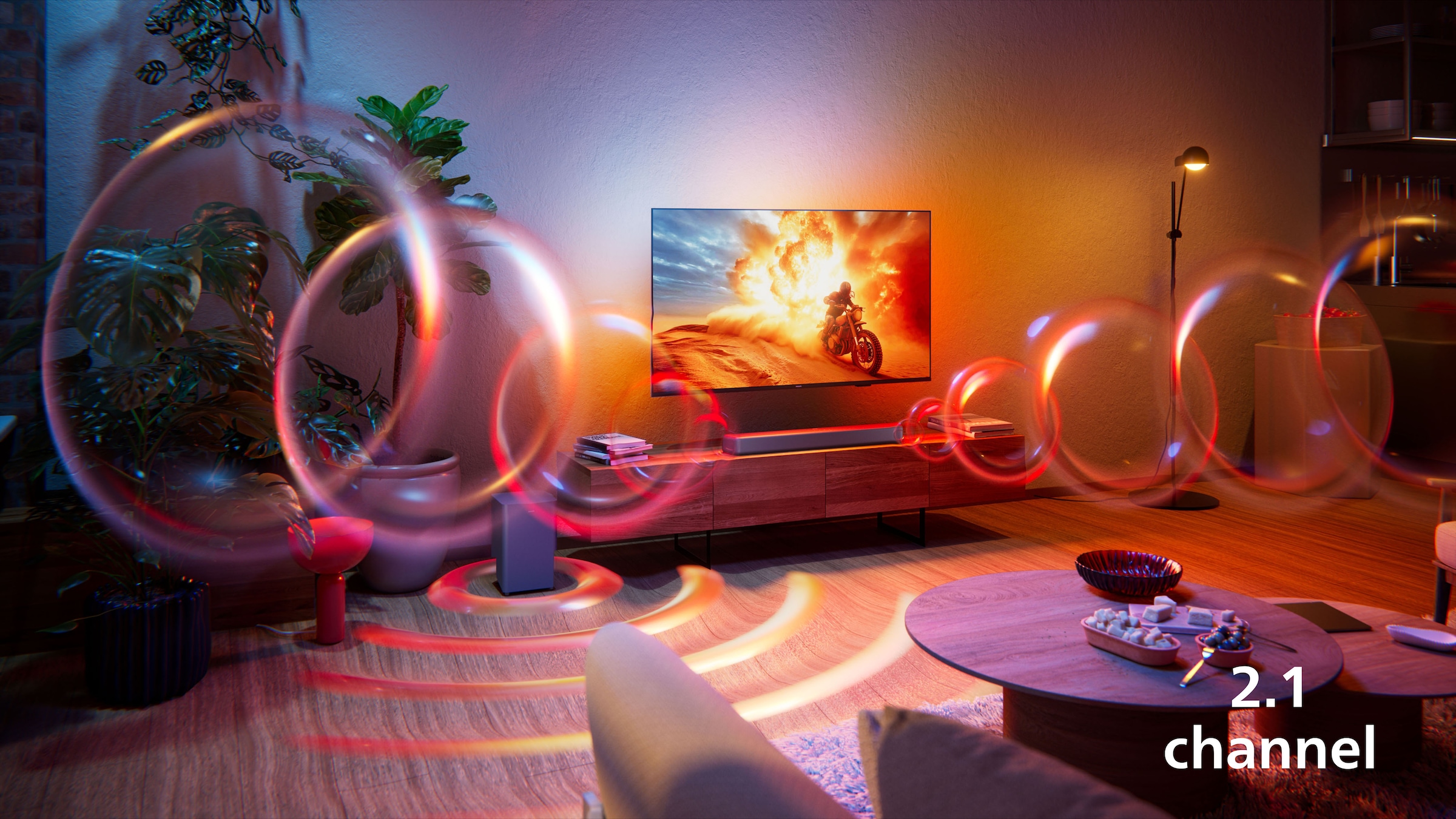Philips Lautsprecher »TAB5601/10« 2.1 (A2DP Bluetooth | AVRCP Bluetooth | Bluetooth App-Steuerung | Bassregelung | Equalizer | Nacht Modus | USB-Wiedergabe 145 W)