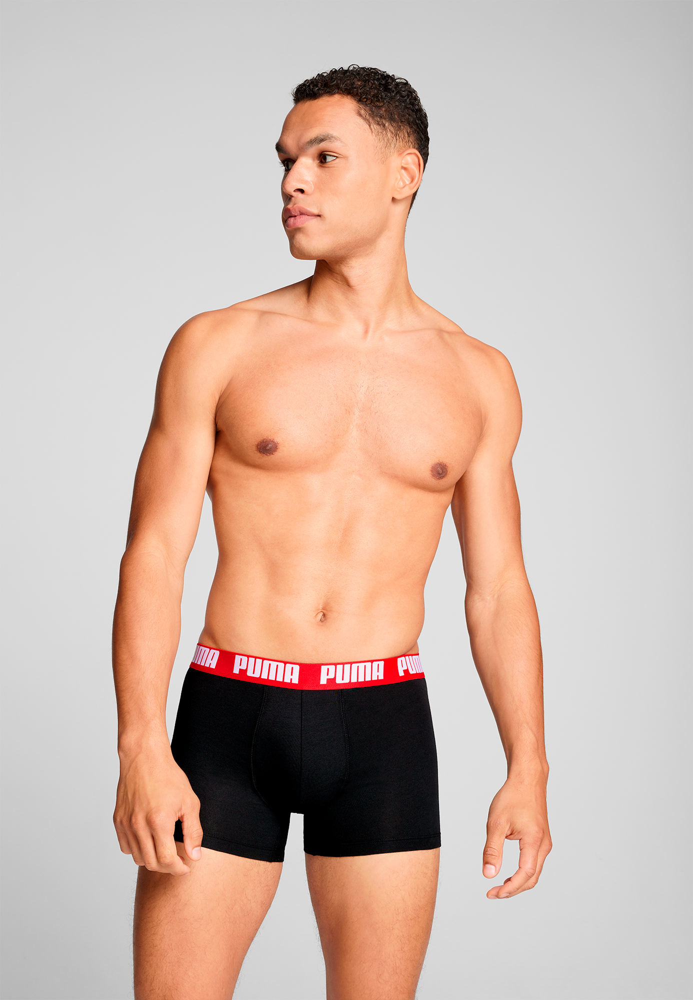 PUMA Boxershorts »PUMA MEN EVERYDAY LOGO PRINT BOXERS 2P«, (2er Pack), 1x uni und 1x allover Logodruck