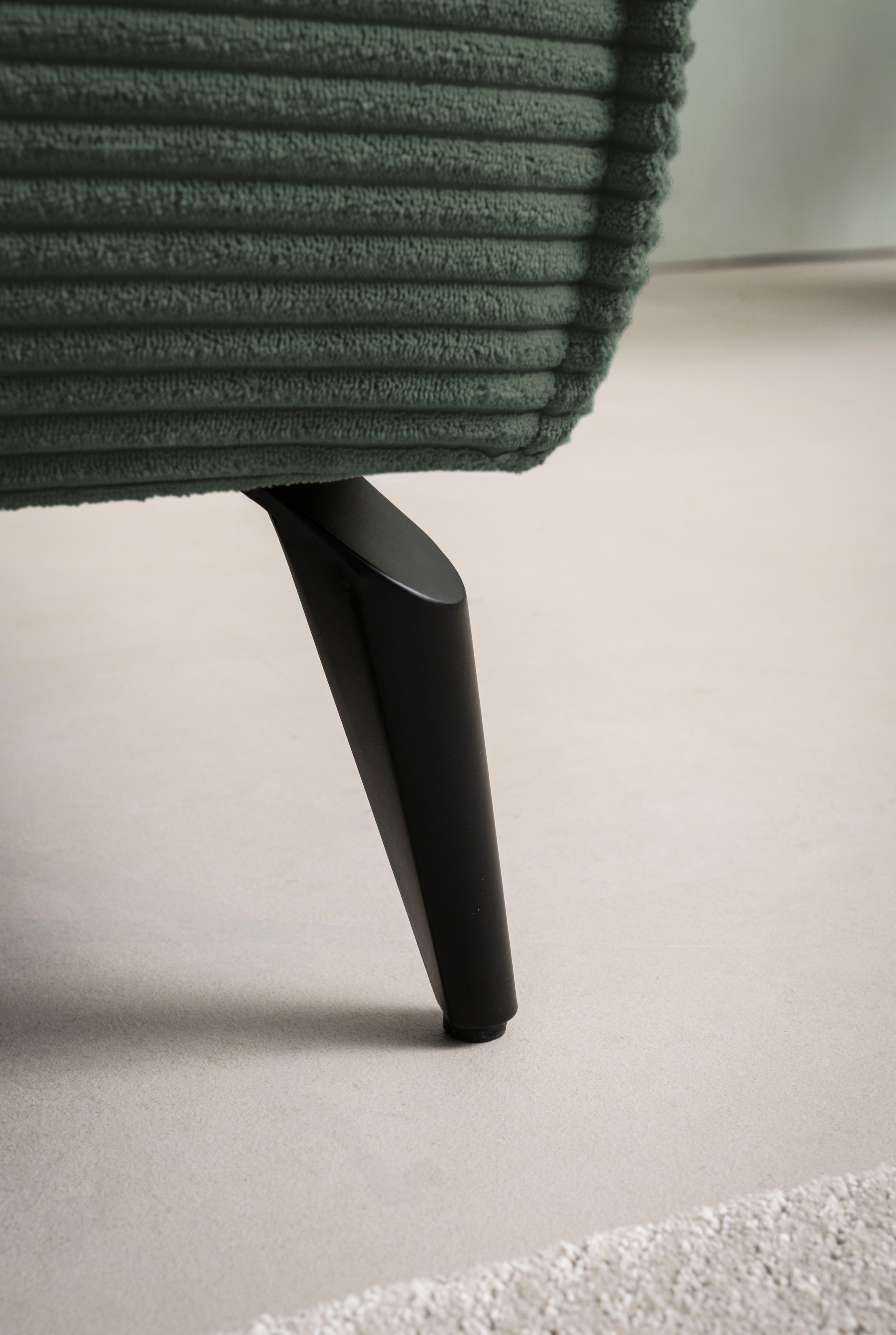 andas Ecksofa »TVINNU, L-Form in Cord, Sofa«, wahlweise Recamiere rechts/links, schwarze Füße, bequemer Sitzkomfort