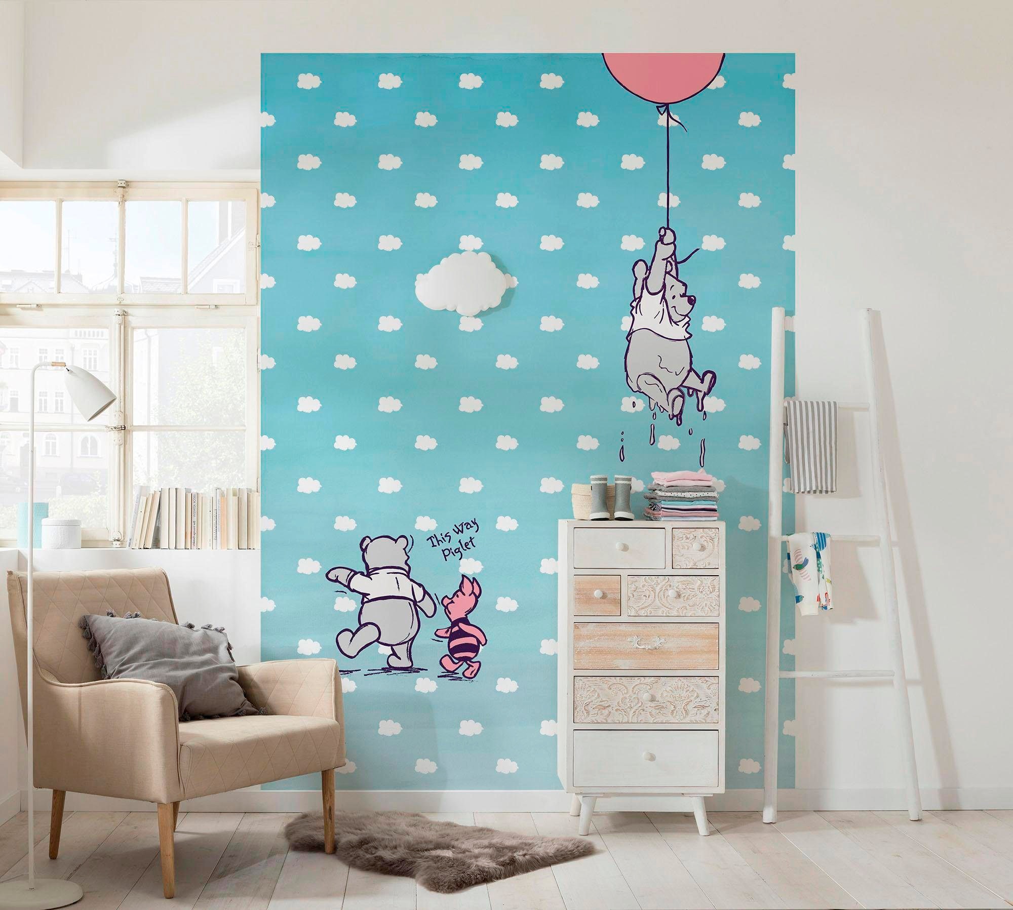 Komar Fototapete »Winnie the Pooh Piglet - Größe 184 x 254 cm«, bedruckt, Kinderzimmer