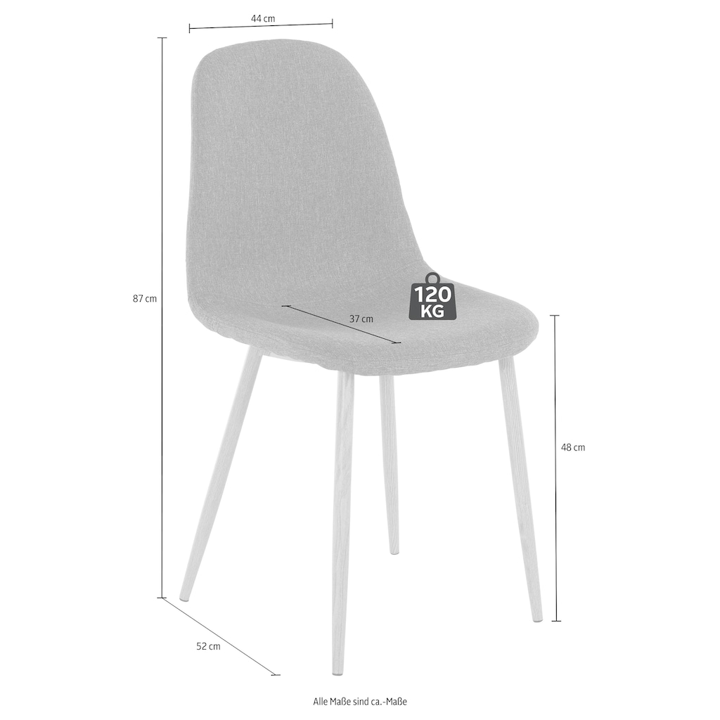 INOSIGN Essgruppe »Miller«, (Set, 5 tlg.), Glastisch mit 4 Stühlen (Webstoff)