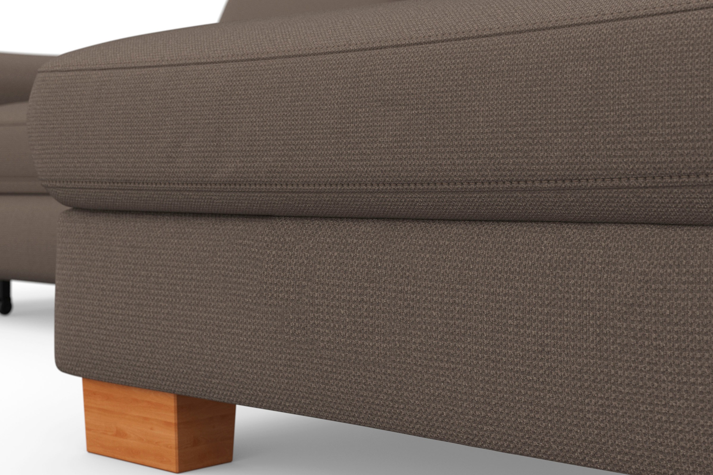 sit&more Ecksofa »Dundee L-Form«, mit Federkern und Massivholzfüßen, wahlweise mit Kopfteilverstellung