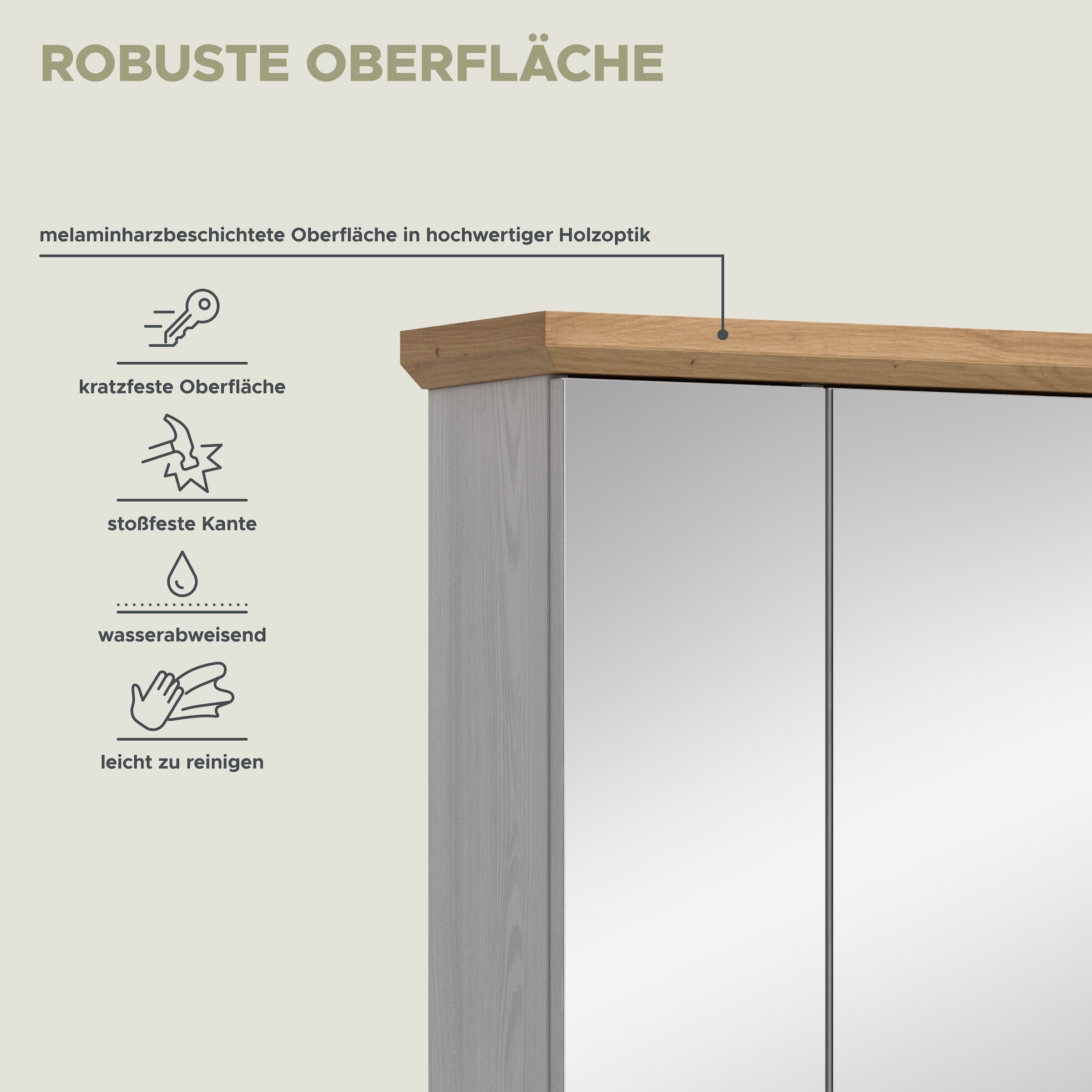 welltime Spiegelschrank »COSENZA« 1 Stk. tlg. Spiegelschrank, Spiegel, Bad, Badezimmer