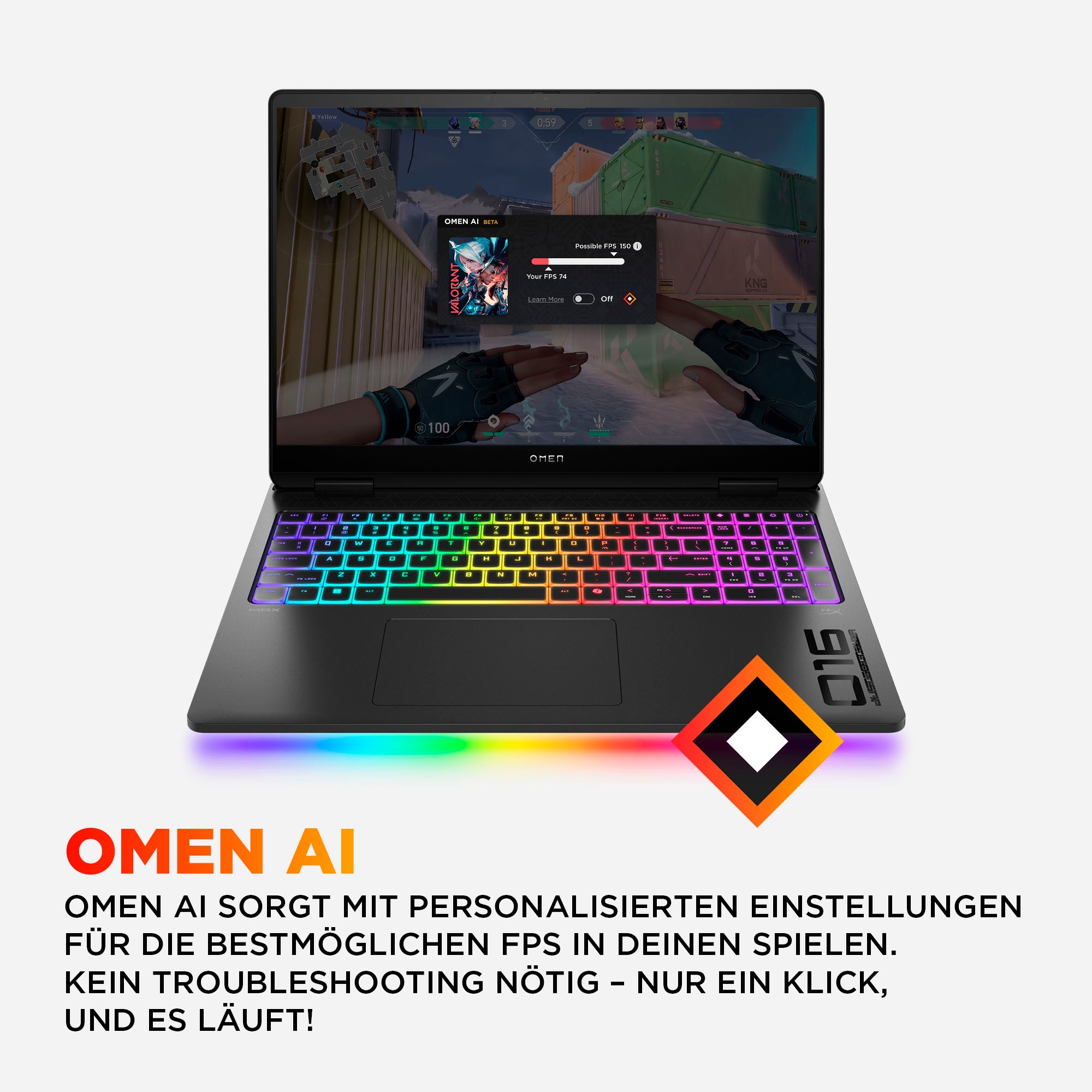 HP Gaming-Notebook »OMEN Max 16-ak0097ng«, 40,6 cm, / 16 Zoll, AMD, Ryzen™ AI 9, GeForce RTX 5080, 1000 GB SSD