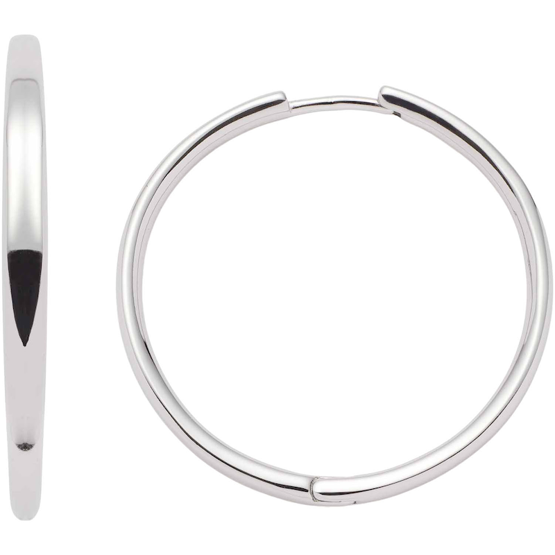 LEONARDO Paar Creolen »Ohrringe Bravo« edelstahlfarben 32 mm Mittelgroße Klappkreolen mit rundem Profil