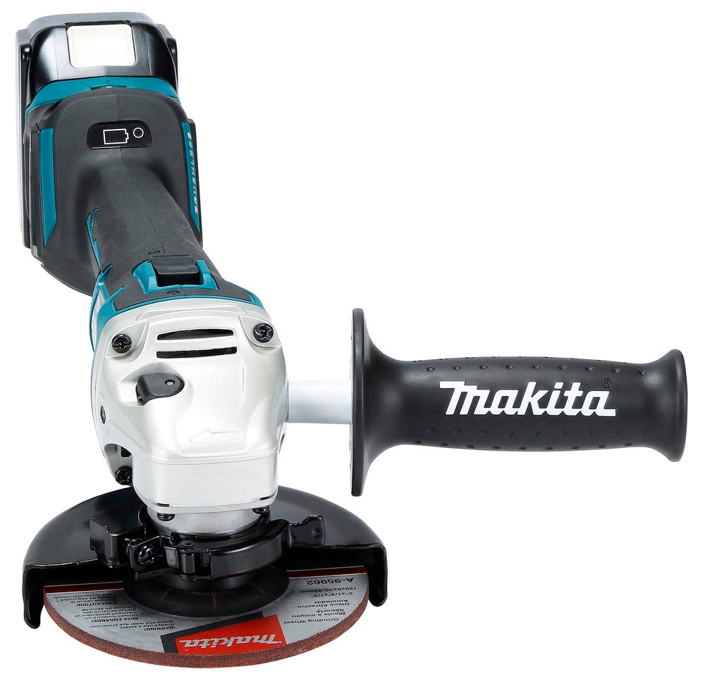 Makita Akku-Winkelschleifer »DGA511RTJ«, (Set), inkl. Akku, Ladegerät, Aufbewahrungskoffer und weiterem Zubehör