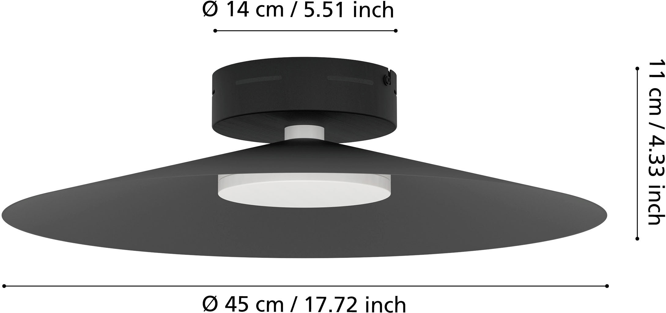EGLO LED Deckenleuchte »CONOMAVILLA-Z Deckenlampe - Stahl - LED - 15,5W - IP20« LED-Modul 1 Stk. Kaltweiß | Neutralweiß | RGB | Warmweiß Wohzimmerlampe, Esszimmerlampe, Flur, Schlafzimmer, H11 x Ø45 cm