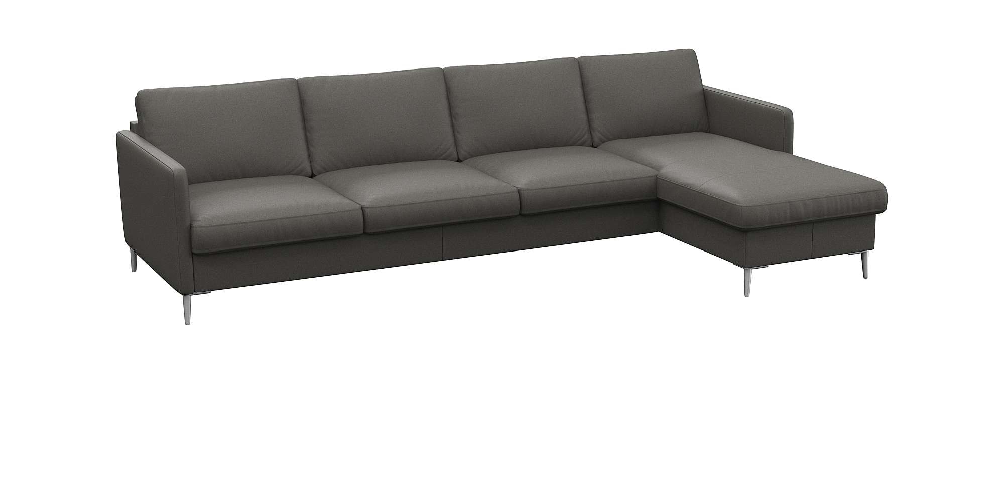 FLEXLUX Ecksofa »Fiore, L-Form, bequem und komfortabel durch hochwertigem Sitzaufbau«, schmale Armlehnen, Kaltschaum, Füße Alu