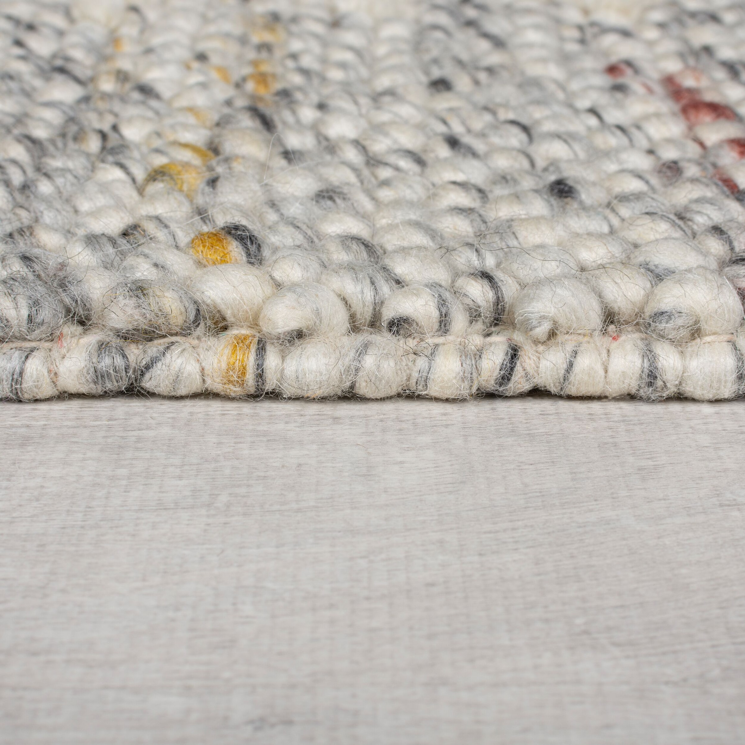 FLAIR RUGS Teppich »Minerals Border«, rechteckig, 3 mm Höhe, Mineralien-Wollteppich mit Bordüre