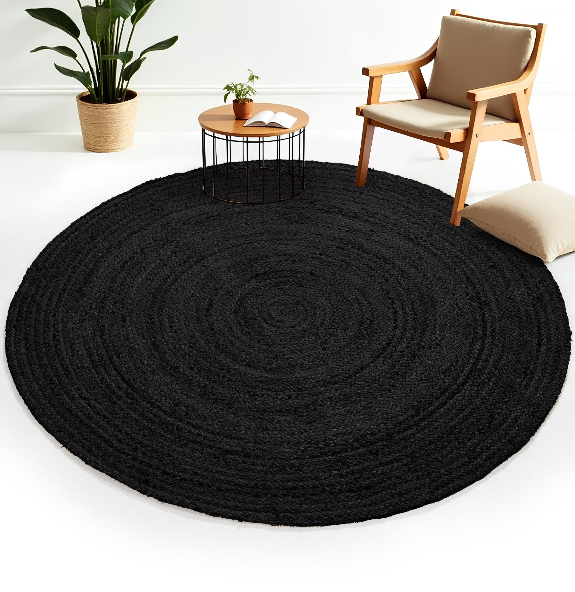 carpetfine Teppich »Nele Juteteppich Naturfaser«, rund, 6 mm Höhe, geflochtener Wendeteppich aus 100%Jute, in rund und oval, viele Größen