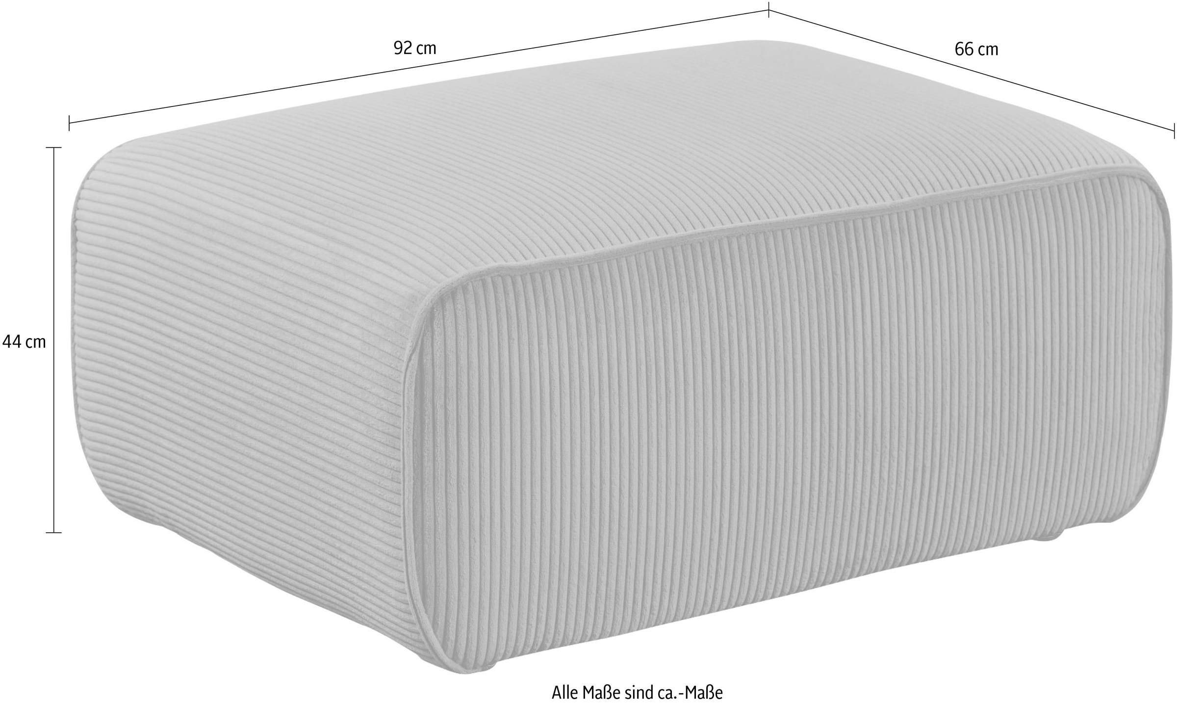 andas Polsterhocker »Noord 92/66 cm«, mit Kedernaht, schöne Serienergänzung