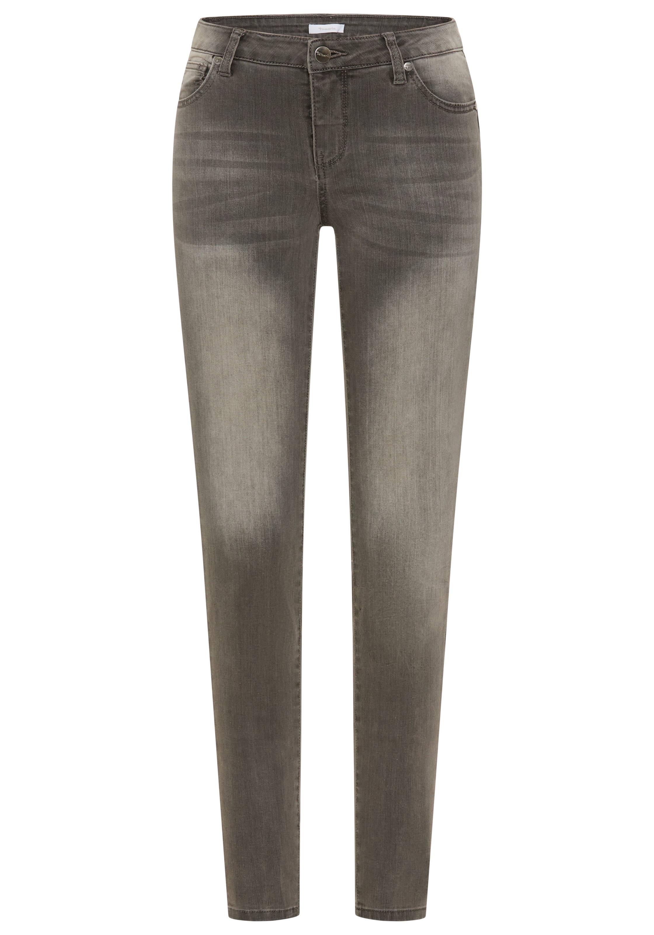 Tamaris Skinny-fit-Jeans schmale Beinweite, mit Gürtelschlaufenbund, mit Metallreißverschluss