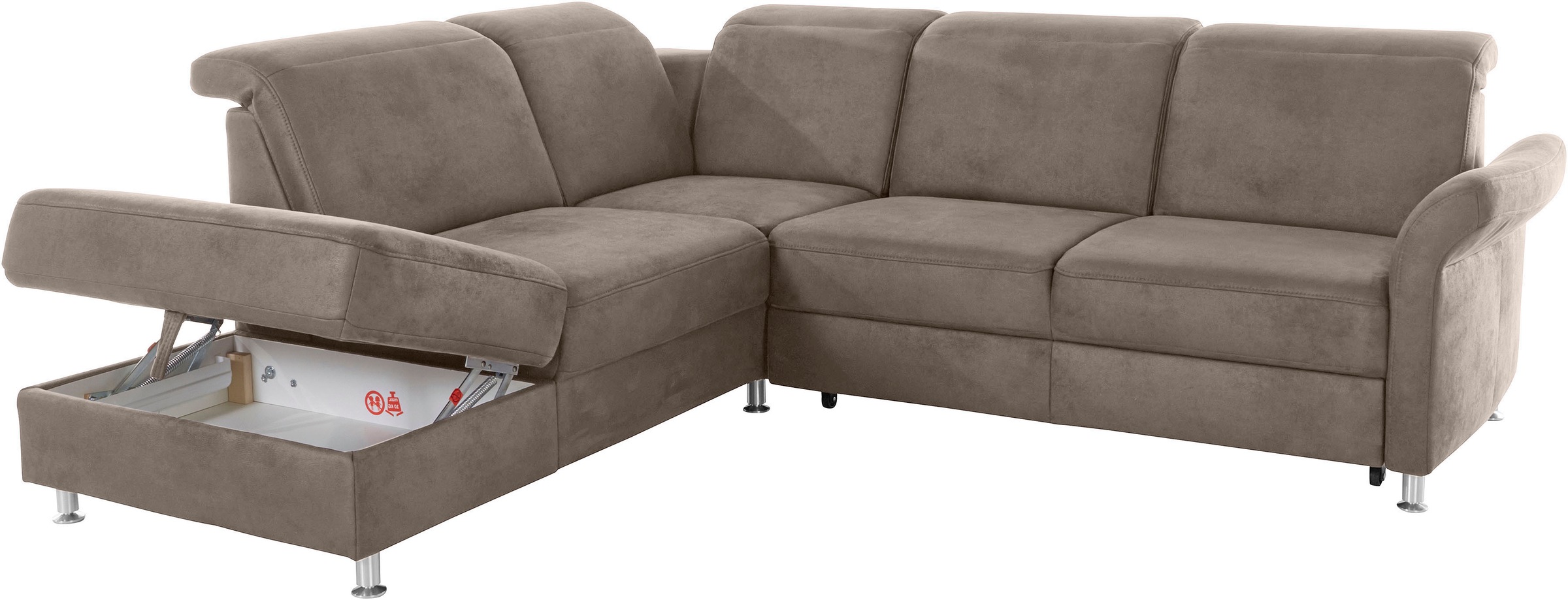 sit&more Ecksofa »Darwin L-Form«, inklusive Federkern, wahlweise mit Kopfteilverstellung, Bettfunktion
