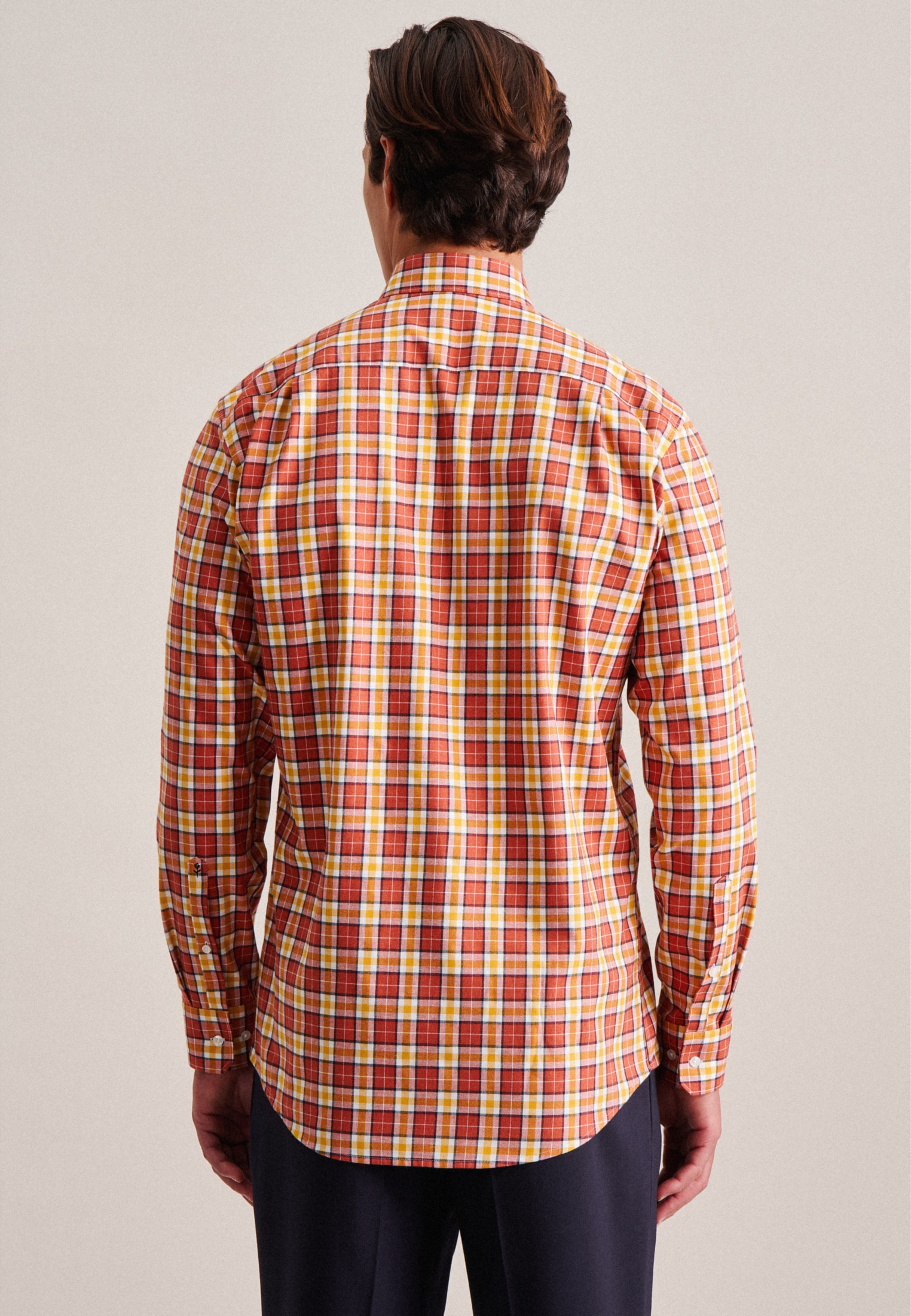 seidensticker Flanellhemd »Regular«, Regular Langarm Button-Down-Kragen Karo