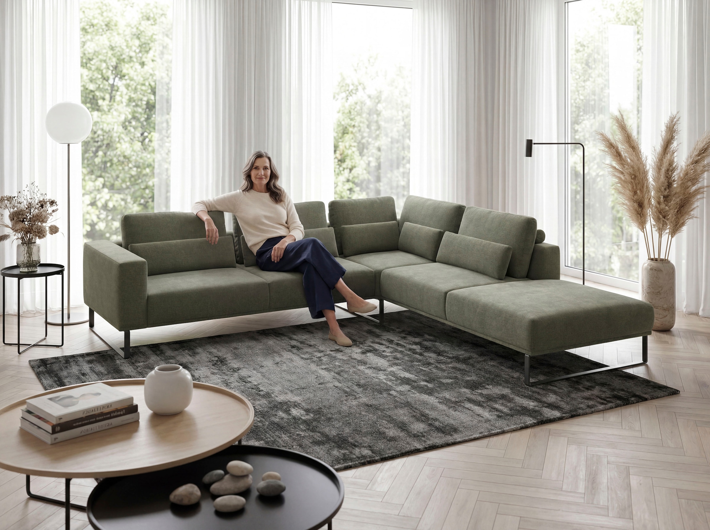 Musterring Ecksofa »JUSTB! PM100, stilvoller Lounge-Komfort von Musterring« Kollektion Bettina Zimmermann, optionaler Sitzvorzug & Fuß-Auswahl