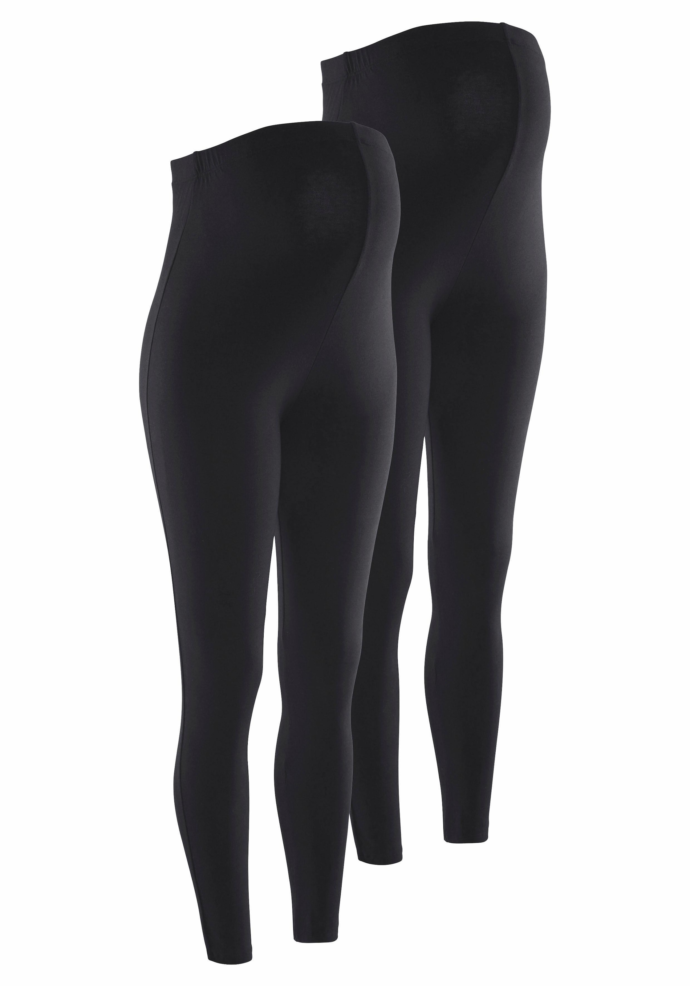 Neun Monate Umstandsleggings », 2er Pack Capri Hosen für Schwangerschaft und Stillzeit«  , in Caprilänge