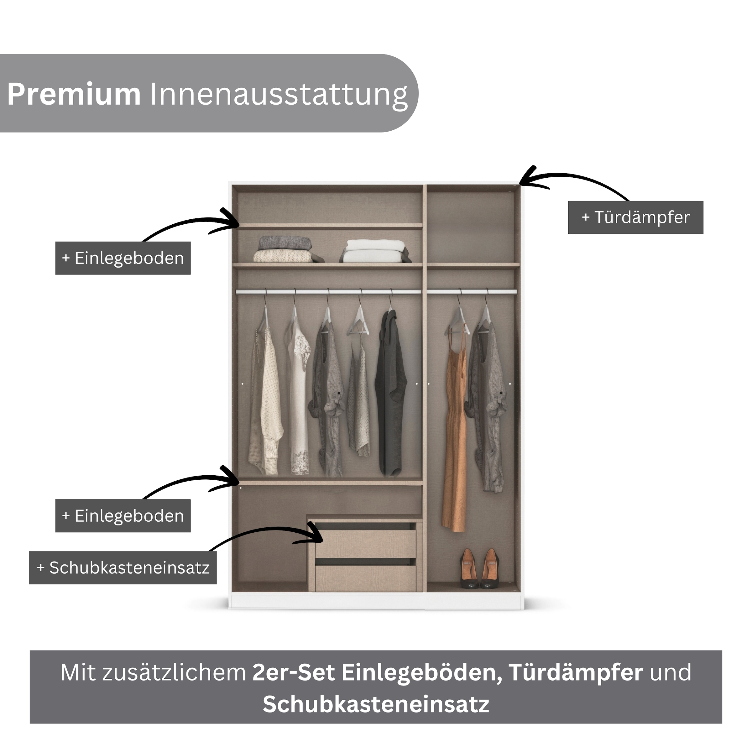 rauch Jugendzimmer-Set »Marlene«, (Set, 4 tlg., in 3 verschiedenen Ausstattungen BASIC/CLASSIC/PREMIUM), erhältlich in verschiedenen Bett- und Schrank-Breiten MADE IN GERMANY