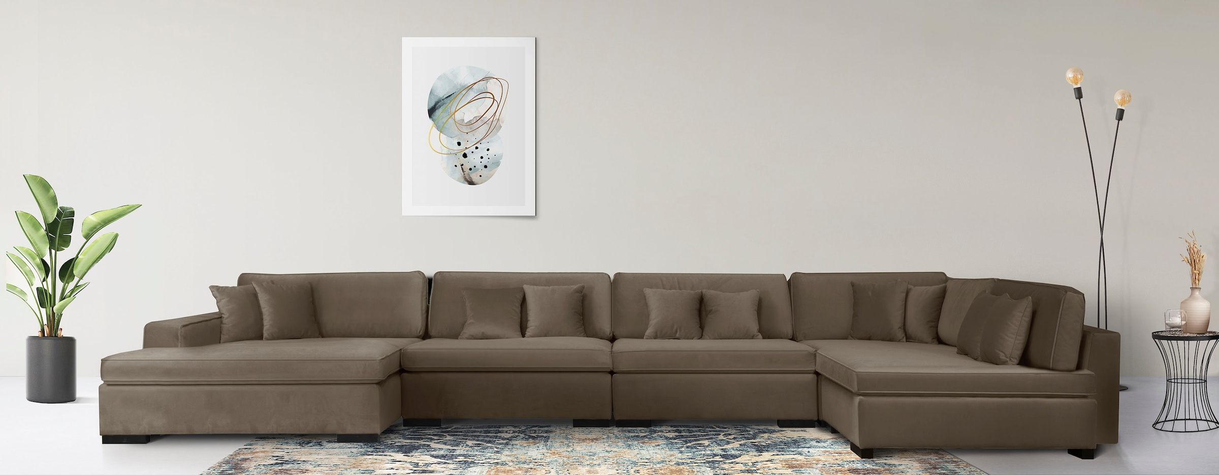 Home affaire Wohnlandschaft »Skara U-Form«, Lounge-Sofa mit Federkernpolste günstig online kaufen