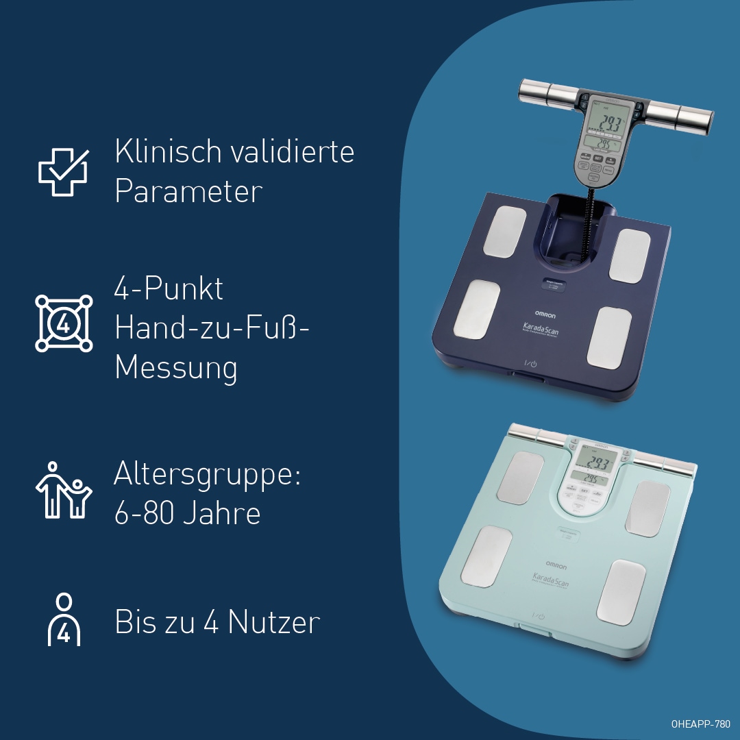 Omron Körper-Analyse-Waage »HBF-511B-E«, Ganzkörpermessung mit klinischer Genauigkeit
