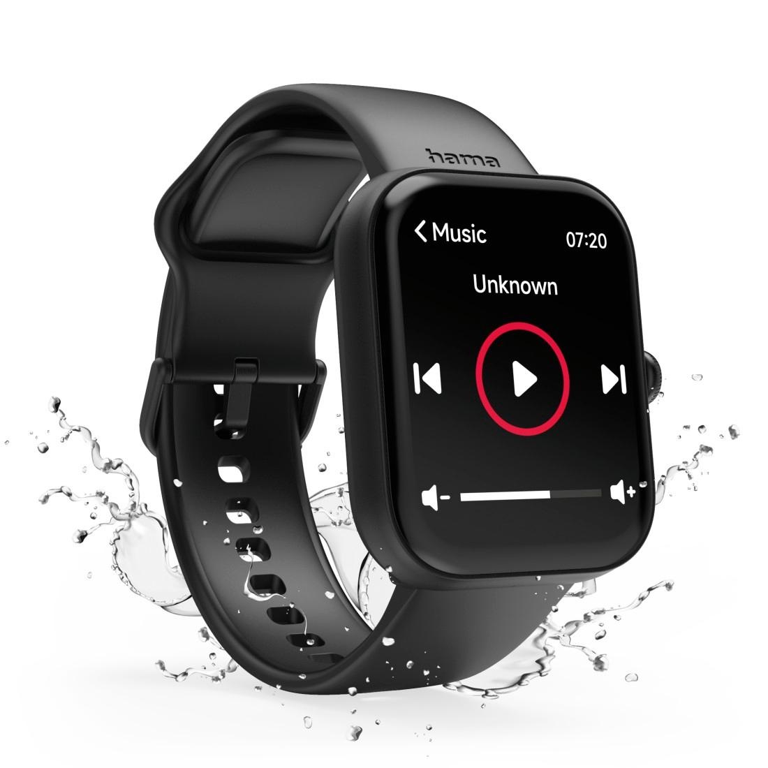 Hama Smartwatch »Smartwatch 1,65“ (Telefonfunktion, WhatsApp, E-Mail etc., wasserdicht)«, (/ 1,65 Zoll),)