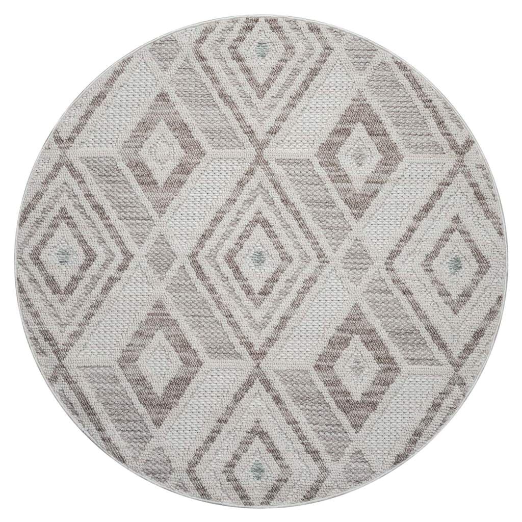 Carpet City Teppich »LINDO 8875«, rund, 11 mm Höhe, Kurzflor, Hochtief-Muster/ 3D-Effekt, Boho-Stil, Wohnzimmer