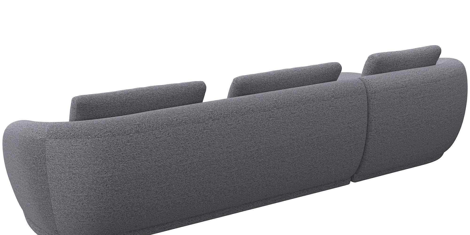FLEXLUX Wohnlandschaft »Torino, rund, L-Form, Sofa-Ecke mit Recamiere, Longchair-Sofa«, Modernes, organisches Sofa-Design, Kaltschaum, Wellenunterfederung