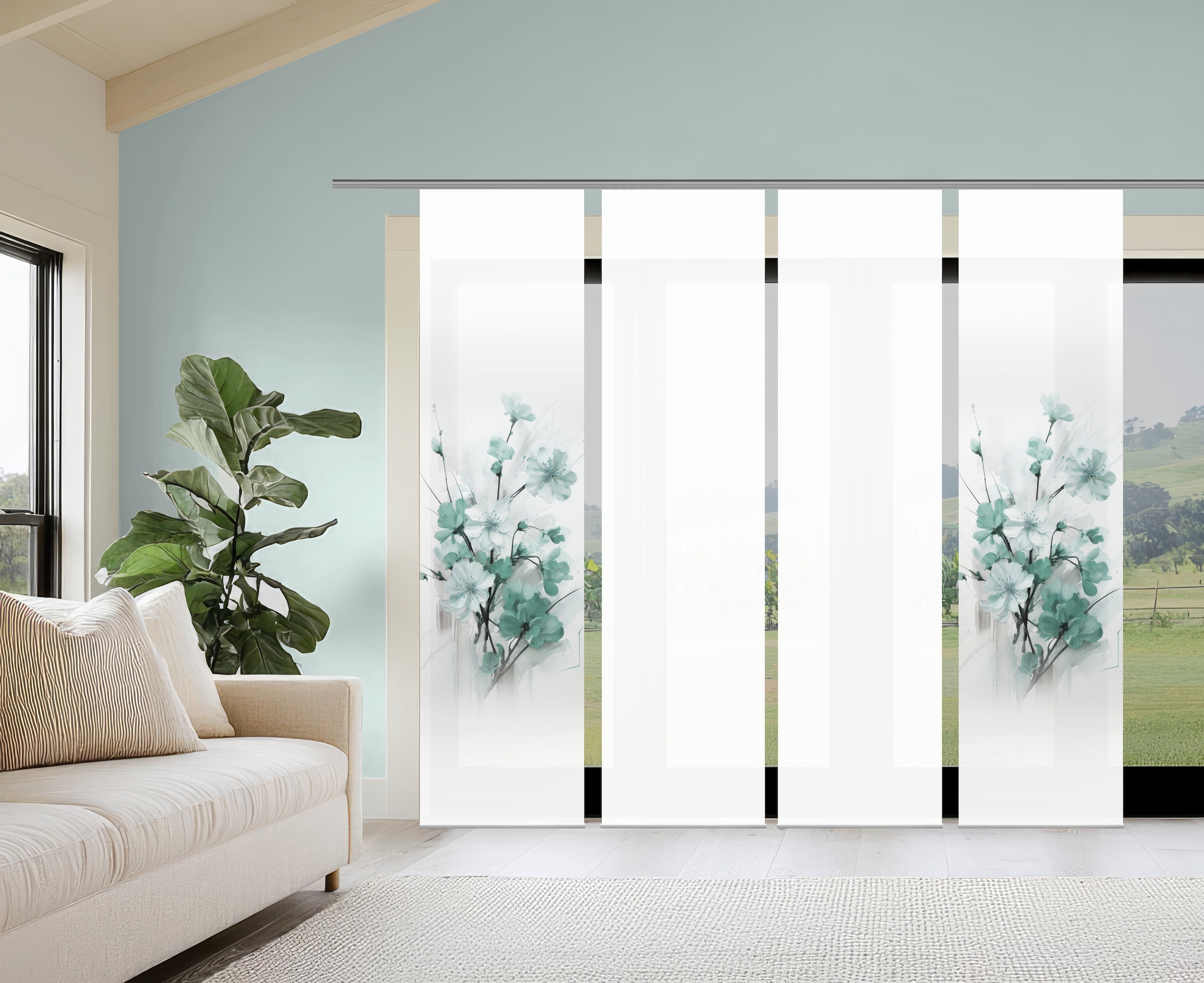 HOME WOHNIDEEN Schiebegardine »LOTUS« Paneelwagen 4 Stk. tlg. Schiebewand S günstig online kaufen