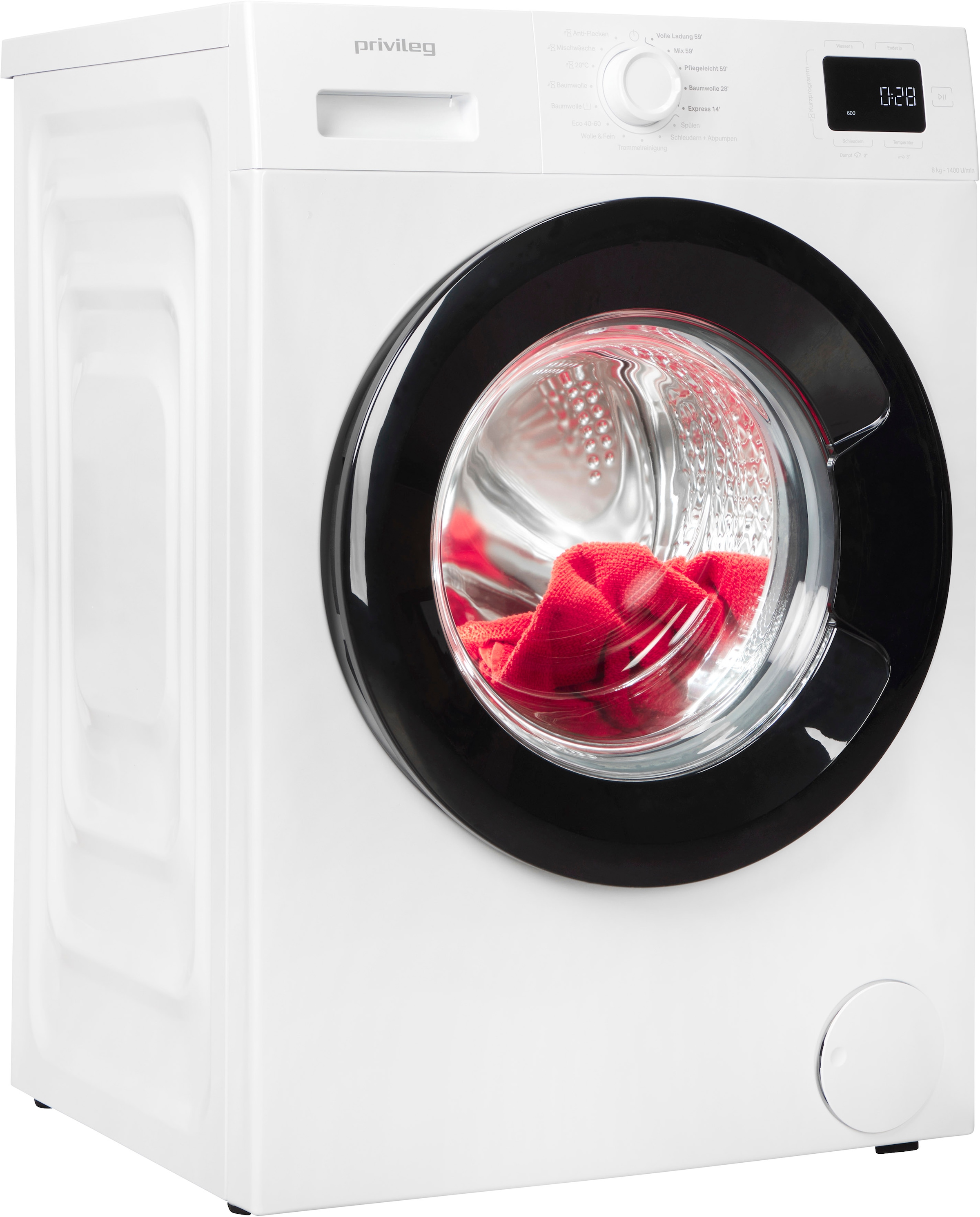 PRIVILEG Waschmaschine MY TIME »PWF 874A MY TIME DE« 8 kg 1400 U/min Quick Cycles – 5 Programme in unter 1 Stunde weiß Mehrfachwasserschutz+