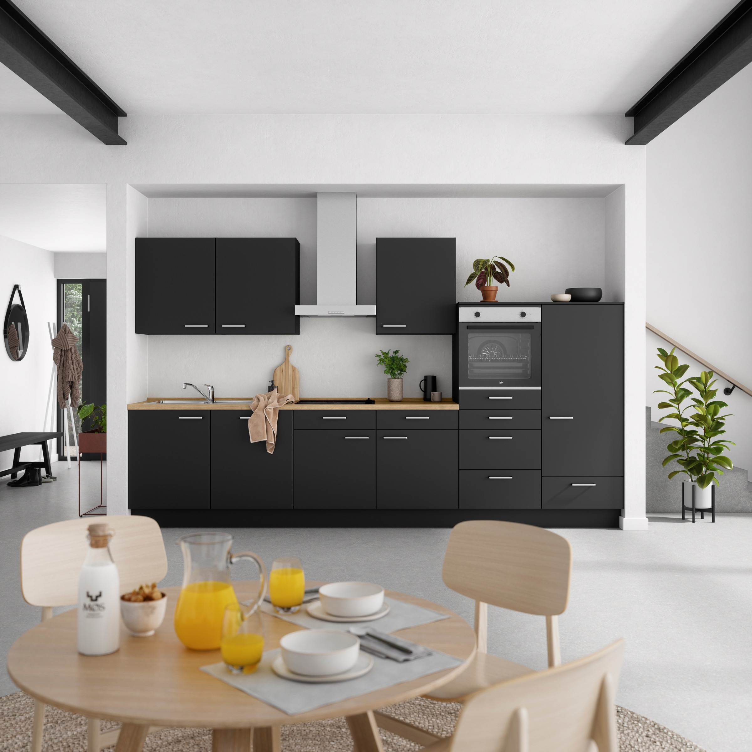 nobilia® Küchenzeile »"Touch I"«, vormontiert, Ausrichtung wählbar, Breite 360 cm, wahlw. mit E-Geräten