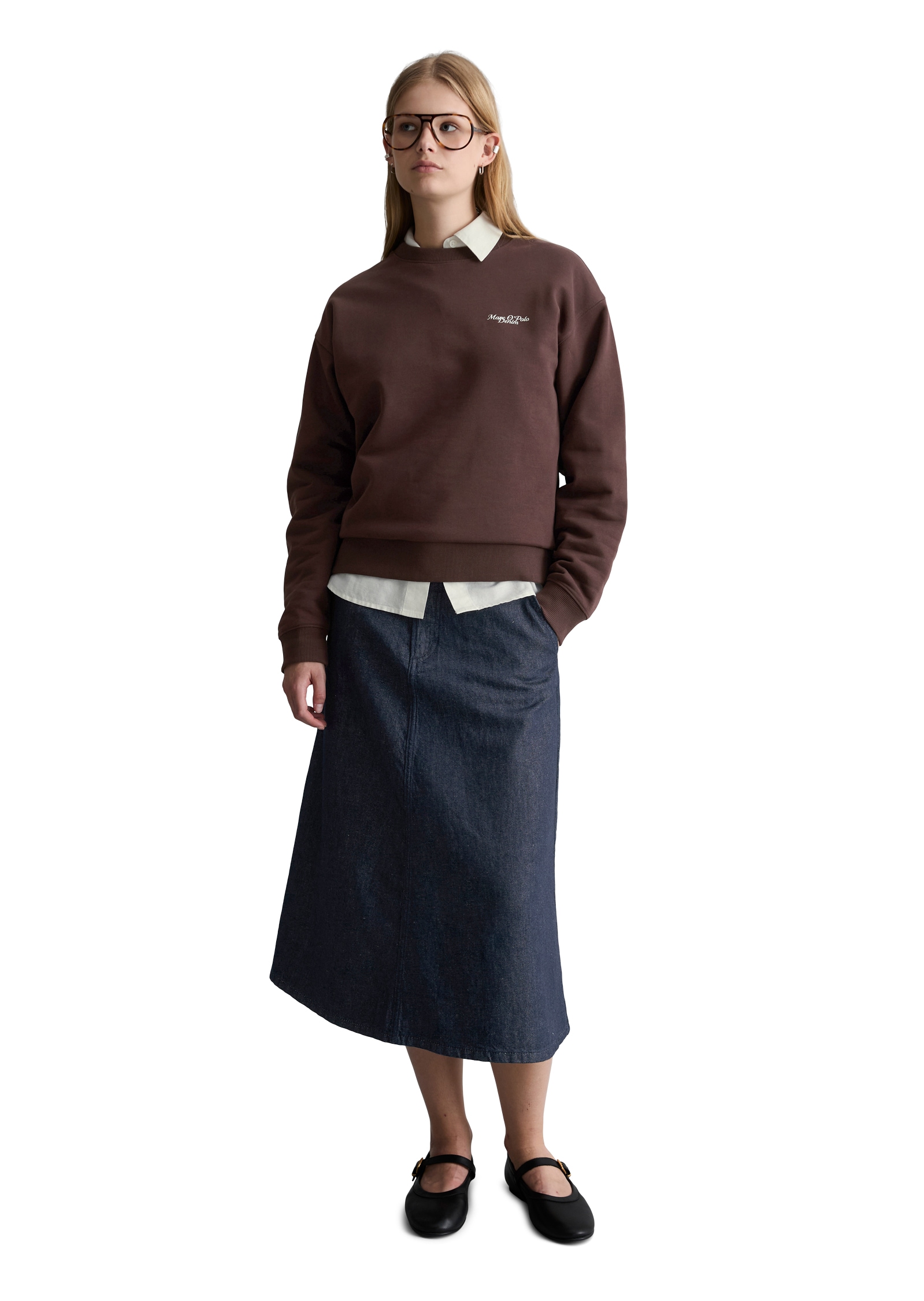 Marc O'Polo DENIM Sweatshirt , oversize aus softem French Terry, Rückenprint
