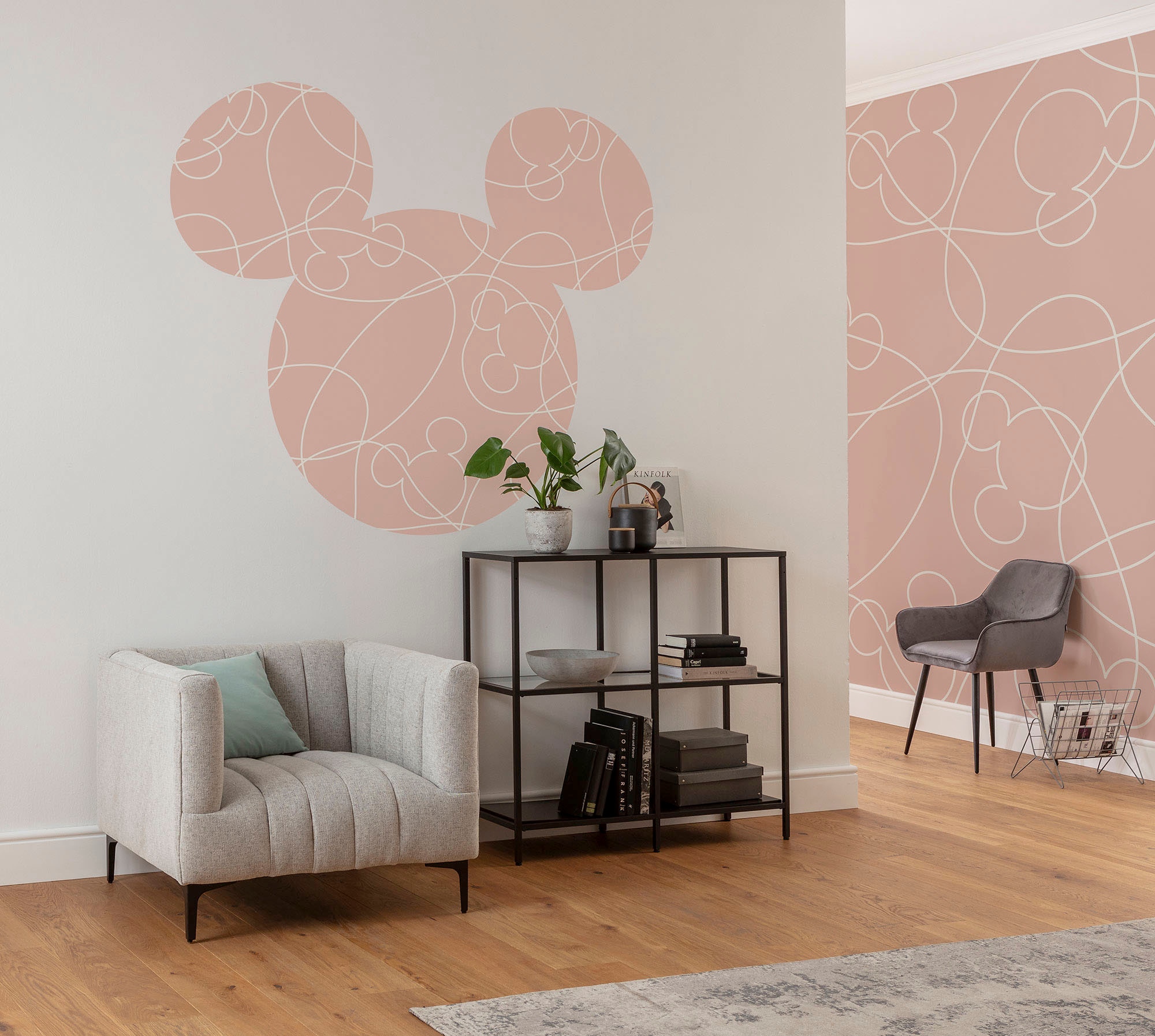 Komar Wandtattoo »Mickey Head Knotted - Größe 125 x 125 cm«, (1 St.), rund und selbstklebend