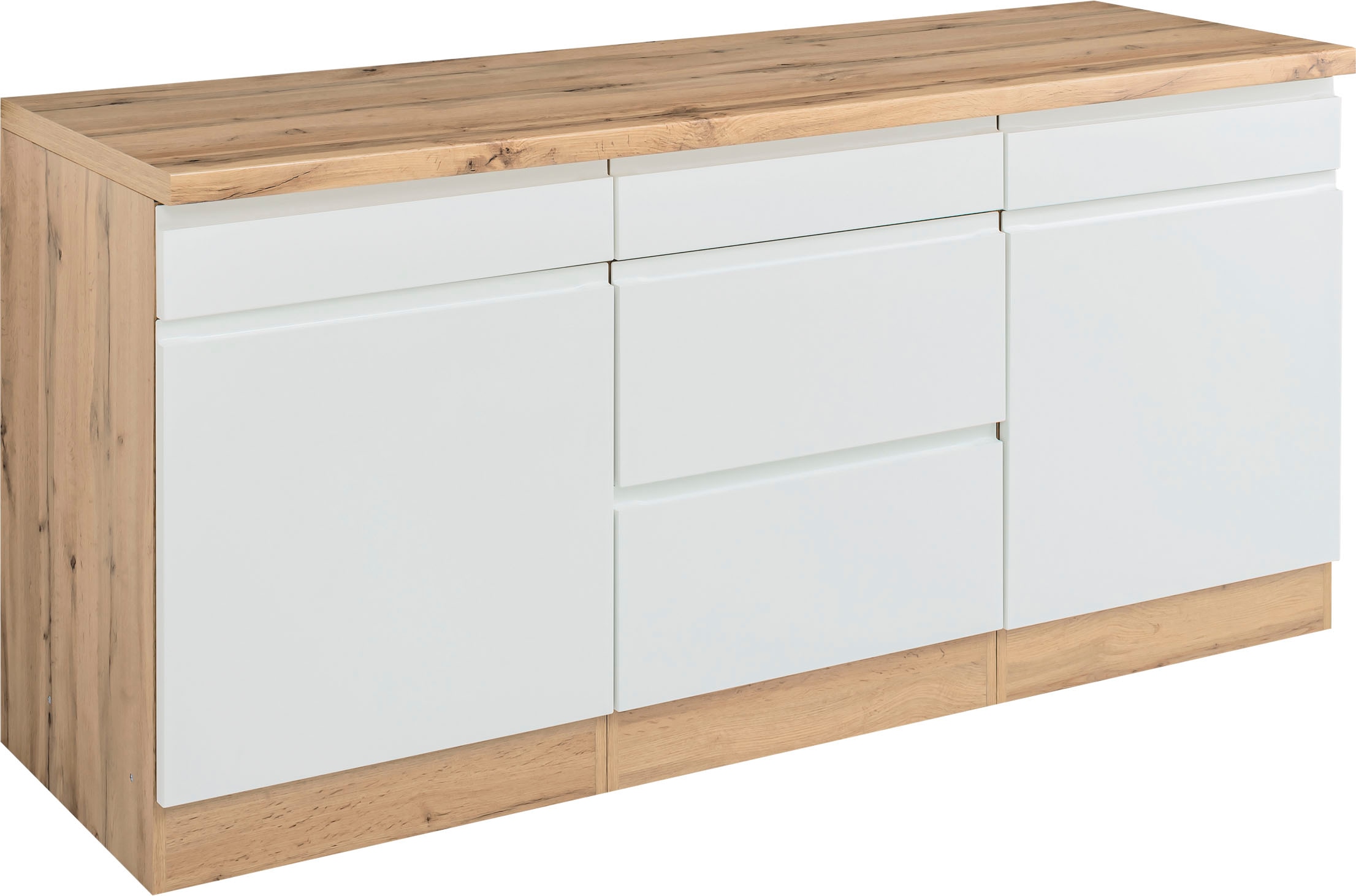 KOCHSTATION Unterschrank »KS-Bruneck« >>Bruneck<< 180 cm breit, für viel Stauraum, hochwertige MDF-Fronten