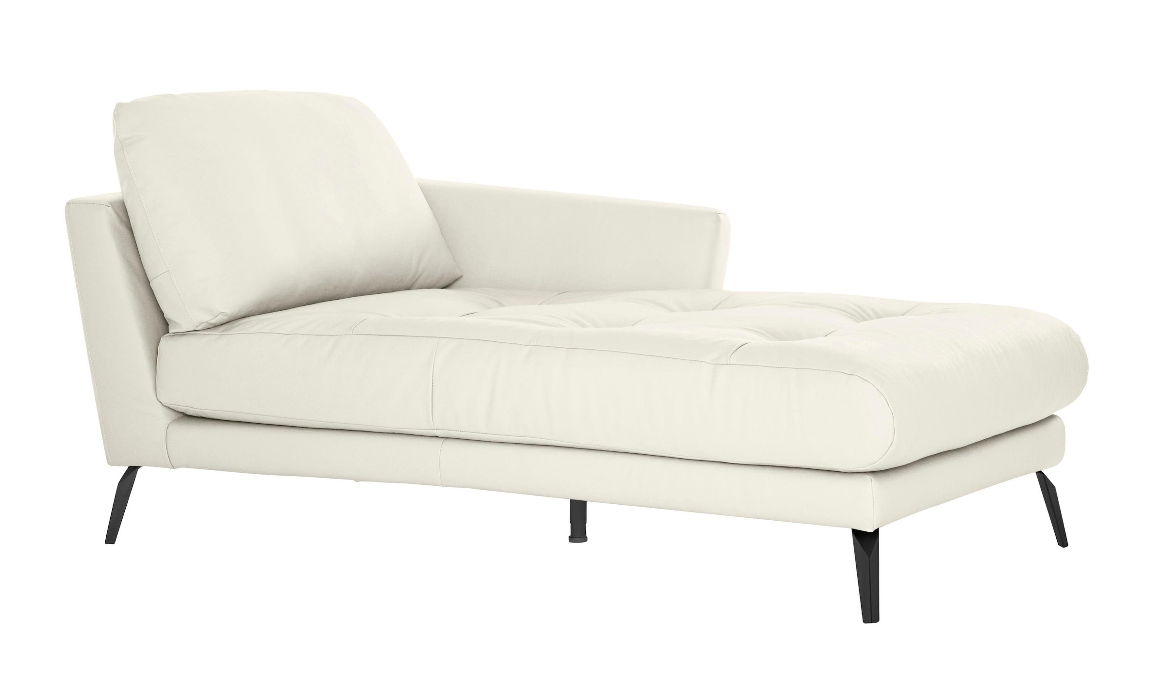 W.SCHILLIG Chaiselongue »softy«, mit dekorativer Heftung im Sitz, Füße schwarz pulverbeschichtet