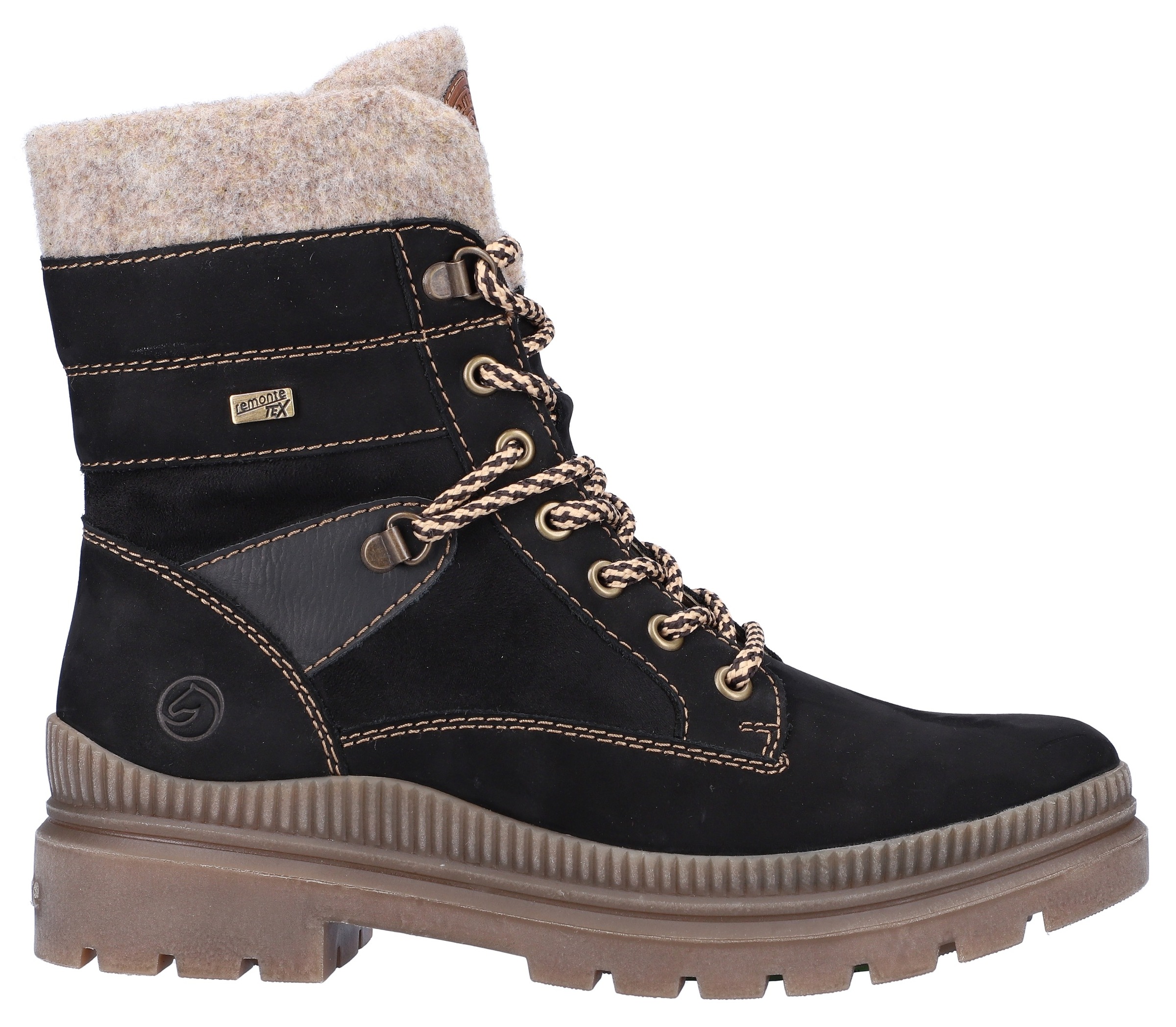 Remonte Winterboots »FIBER-GRIP«, Schnürstiefelette, Profilsohle, mit Schurwollfutter und TEX