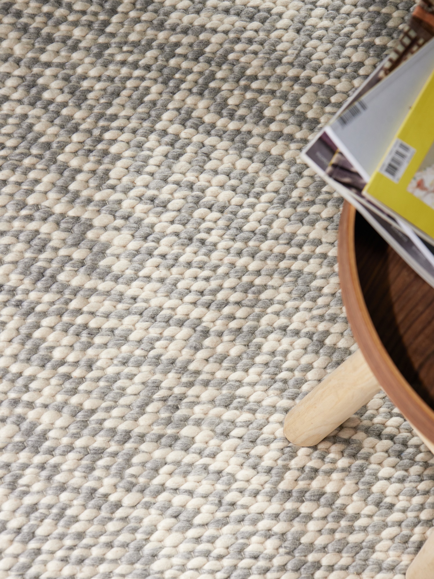 ELLE DECORATION Wollteppich »Beans« rechteckig 10 mm Höhe Handweb Teppich Wolle, Perlenstruktur, Wohnzimmer, Schlafzimmer, Flur