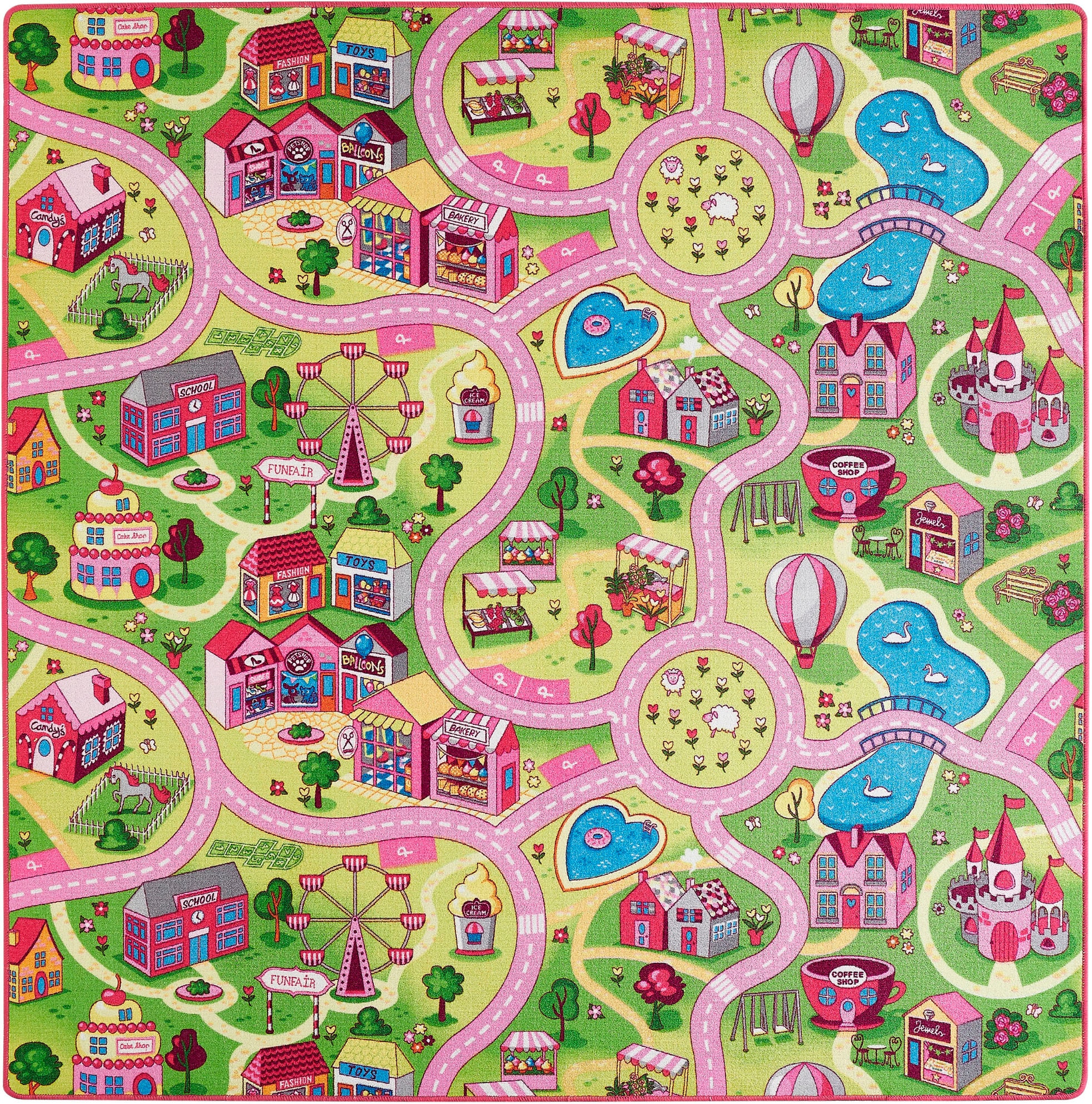 Andiamo Kinderteppich »Straße Lagerräumung«, rechteckig, 5 mm Höhe, Straßen-Spiel-Teppich, Sonderposten, für Mädchen & Jungen