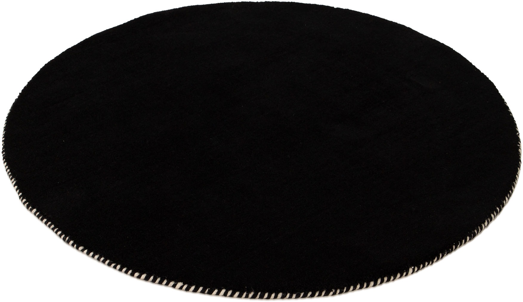 carpetfine Wollteppich »Gabbeh Lola Uni«, rund, 14 mm Höhe, mit natürlichem Pflanzenmaterial von Hand gewebt, auch als Läufer