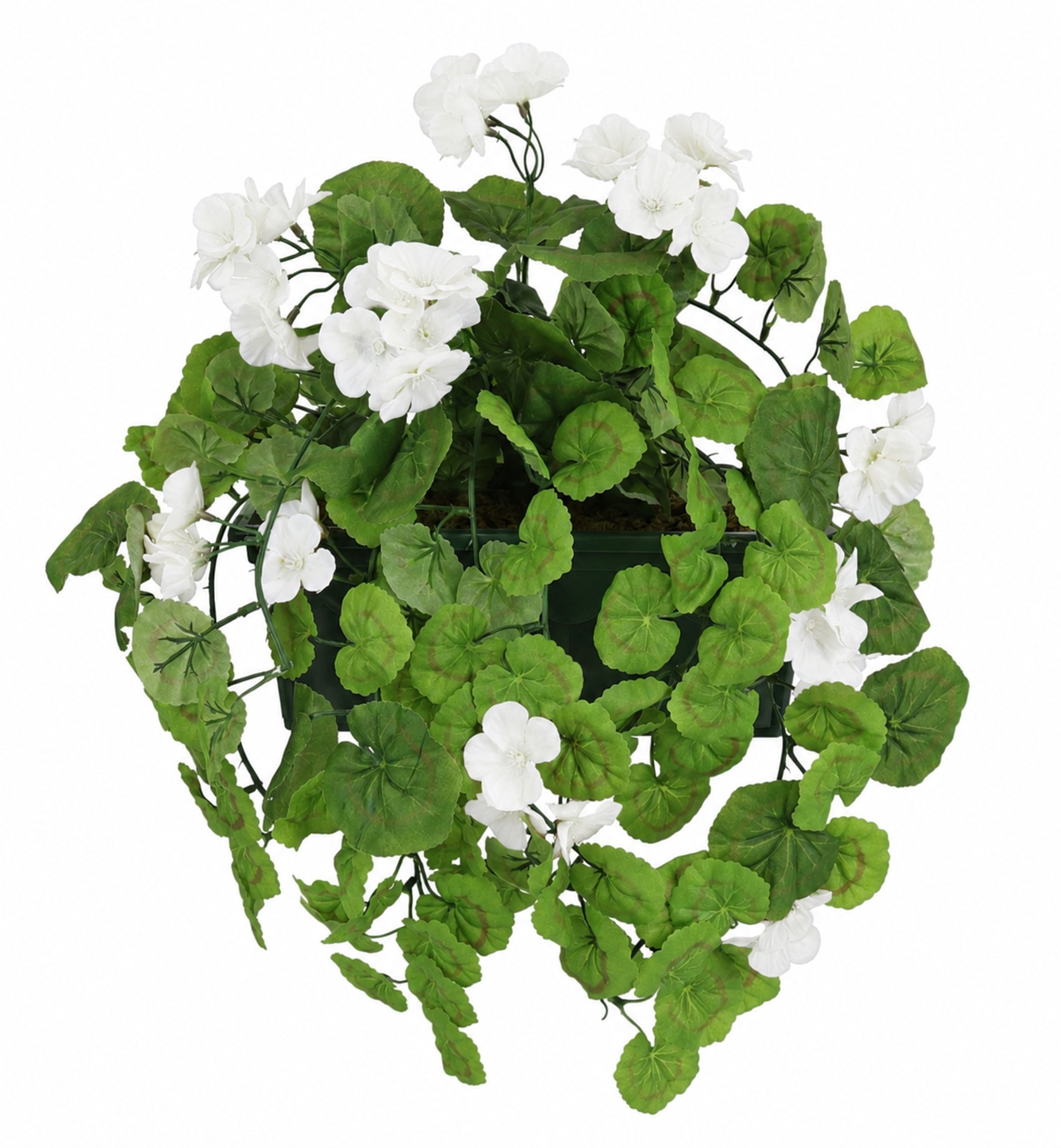 I.GE.A. Kunstblume »Kunstpflanze 'Geranie im Kasten' 38cm Balkonblume Balkonpflanze« Blütenbusch Dekopflanze Geranie Girlande hängend Pflanze künstlich