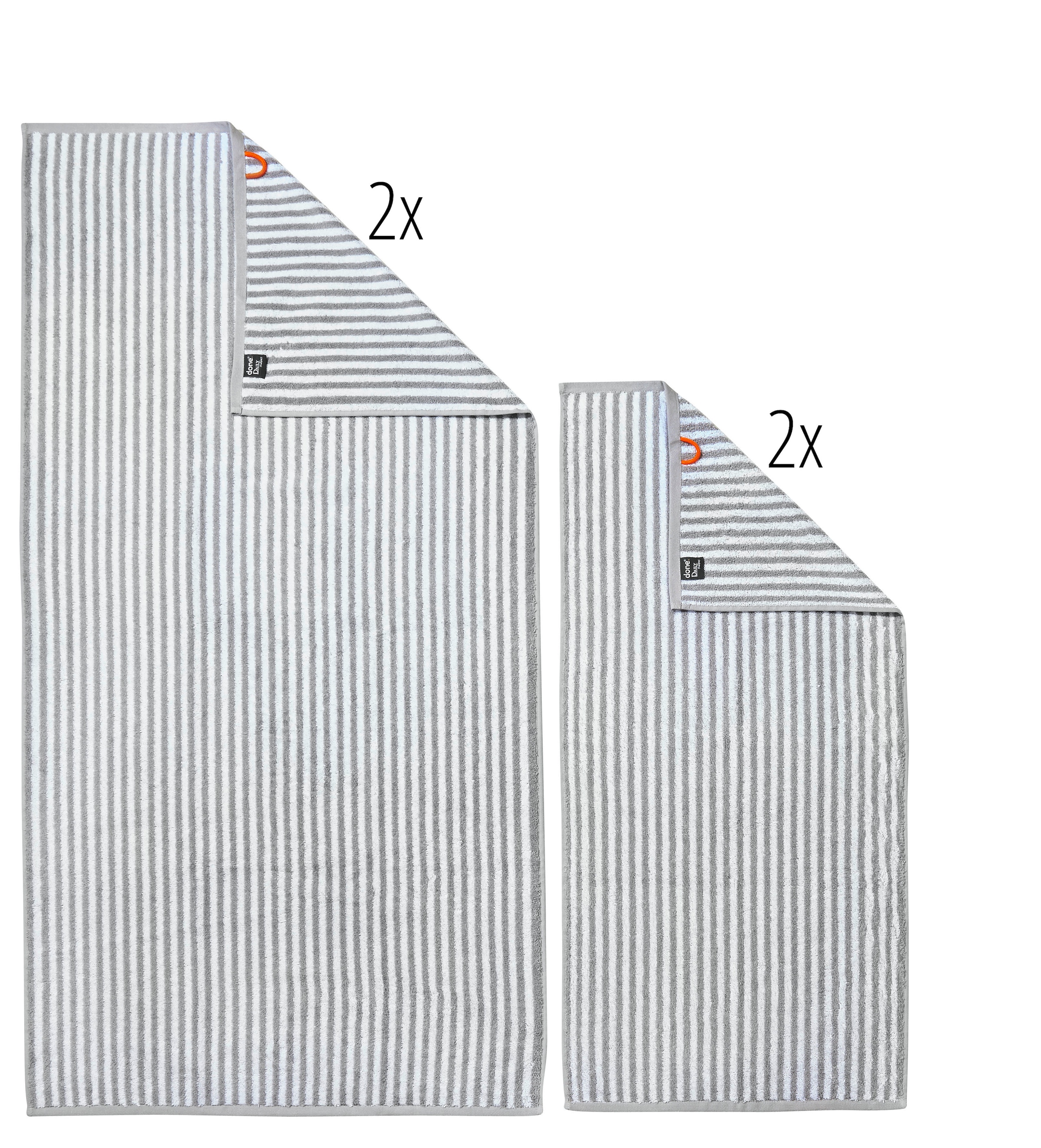 done.® Handtuch Set »DAILY SHAPES«, 4 tlg., Jacquard-Walkfrottier