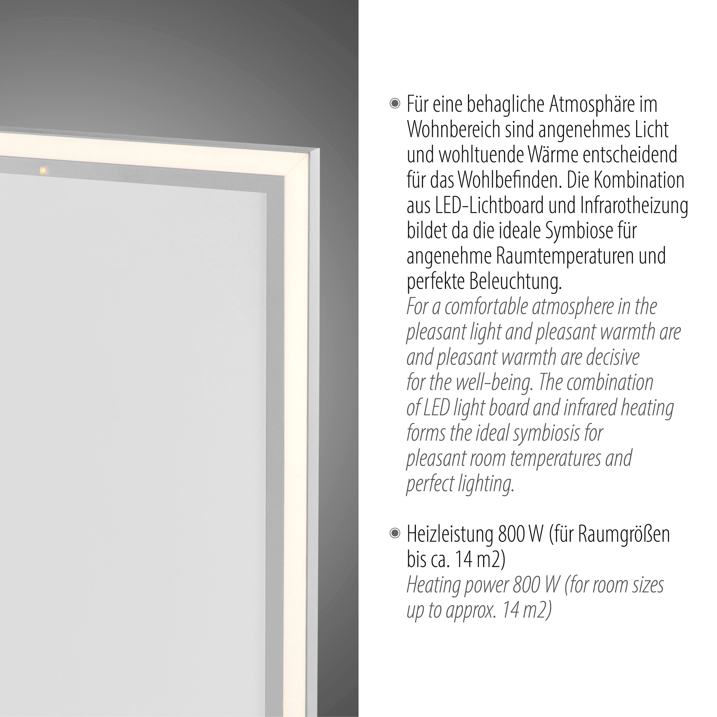 JUST LIGHT Deckenleuchte »BEROA«, 1 flammig, Leuchtmittel LED-Board | LED fest integriert, Deckenpanel mit IR-Heizung 800W, Funk Fernbed., Funkthermostat