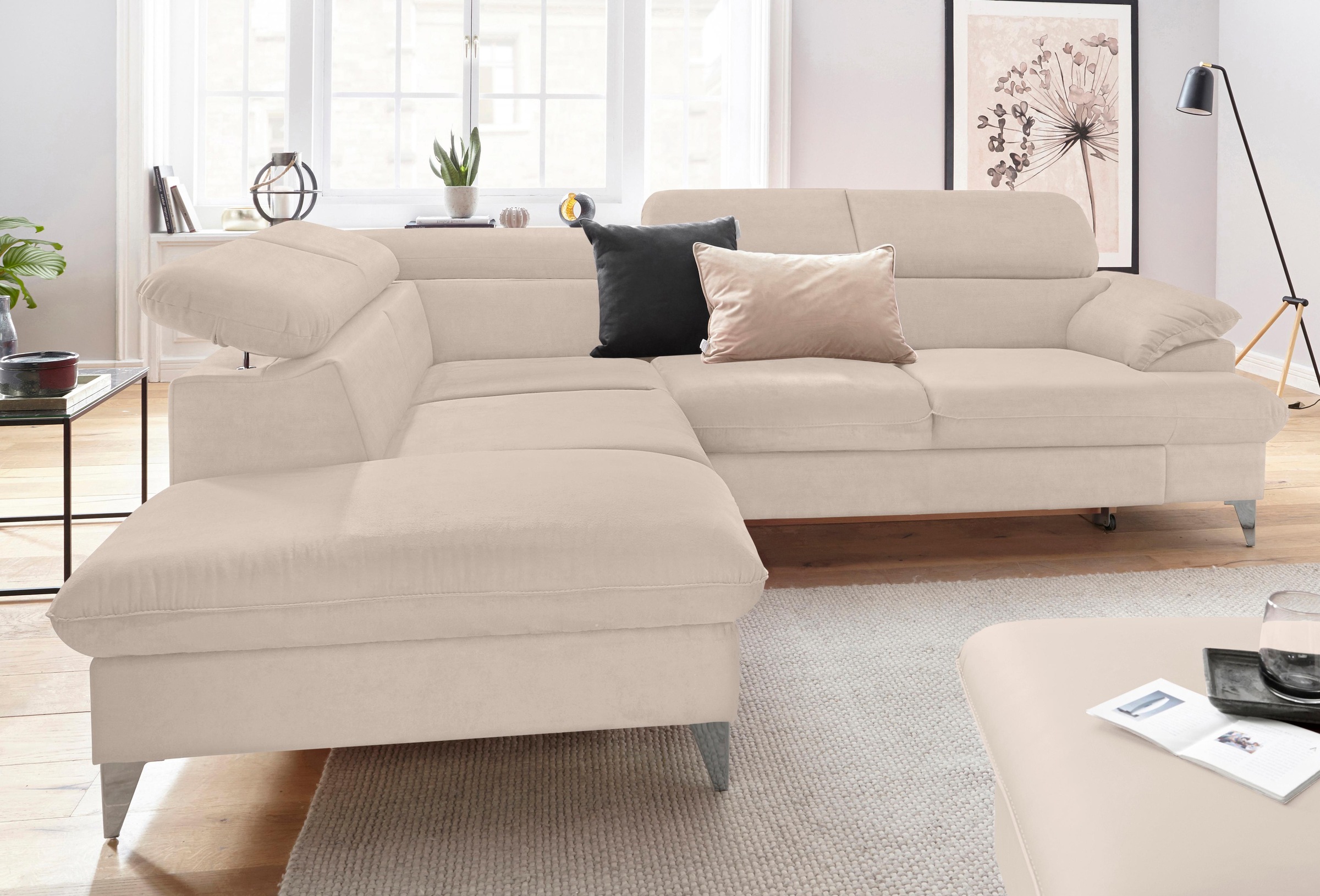 COTTA Ecksofa »Caluso L-Form«, mit Kopfteilverstellung, wahlweise mit Bettf günstig online kaufen