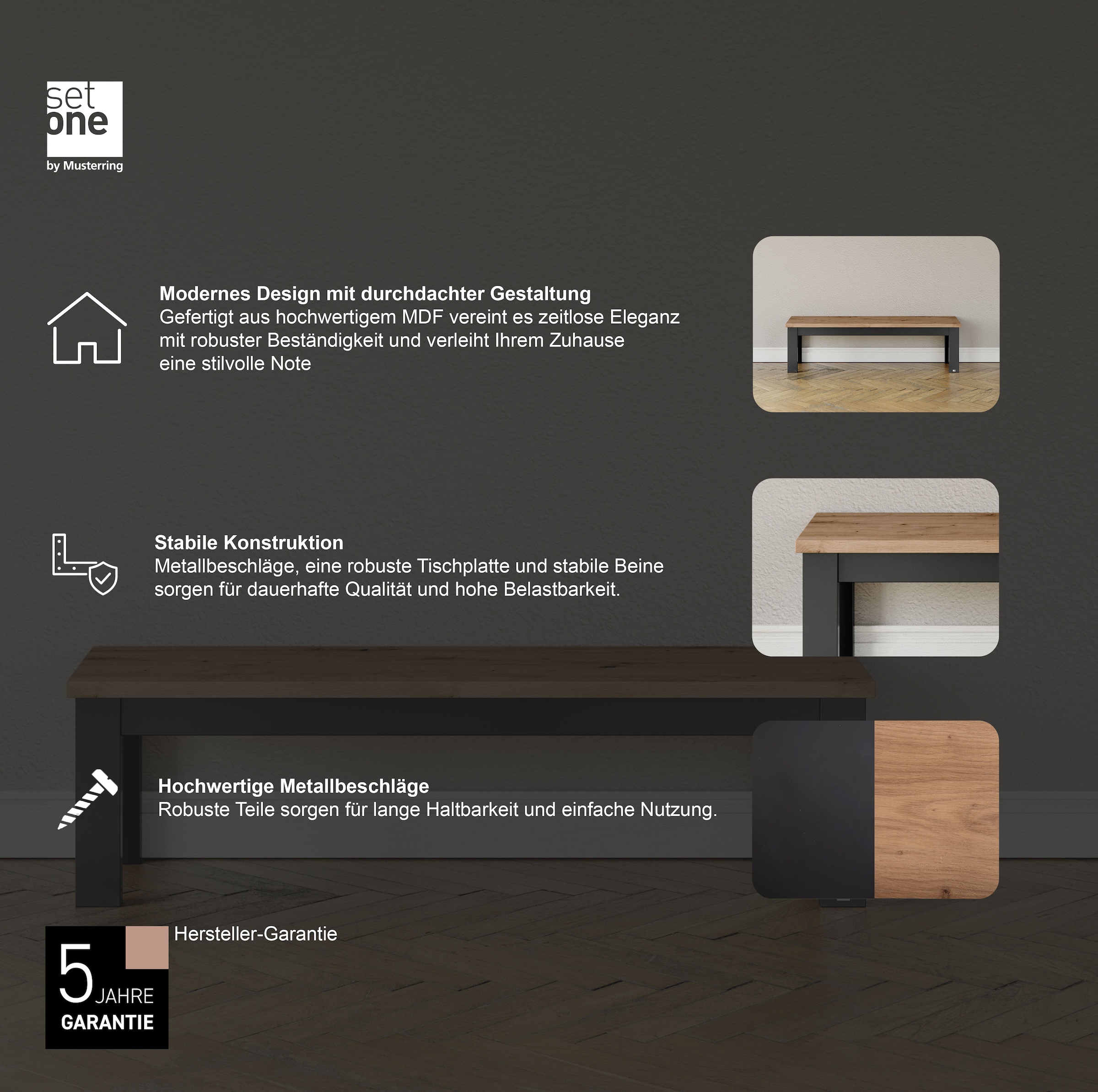 set one by Musterring Sitzbank »York« Typ 61, in 3 Farbvarianten, Landhausstil, Breite 160 cm